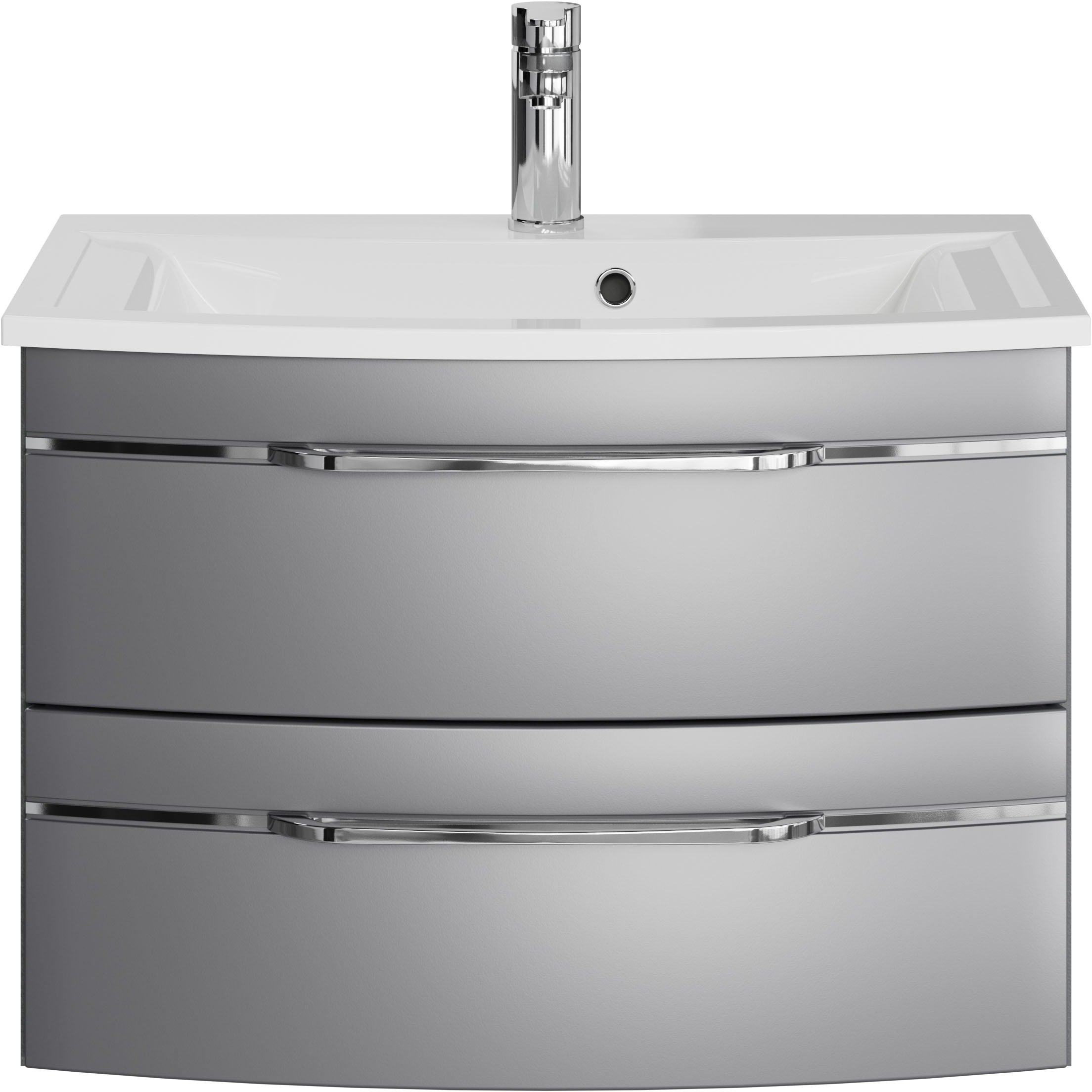 Saphir Waschtisch »Serie 7045 Mineralmarmor-Waschtisch und Unterschrank, 71,5 cm breit«, Waschplatz mit 2 Schubladen, Badmöbel Set mit Waschtisch
