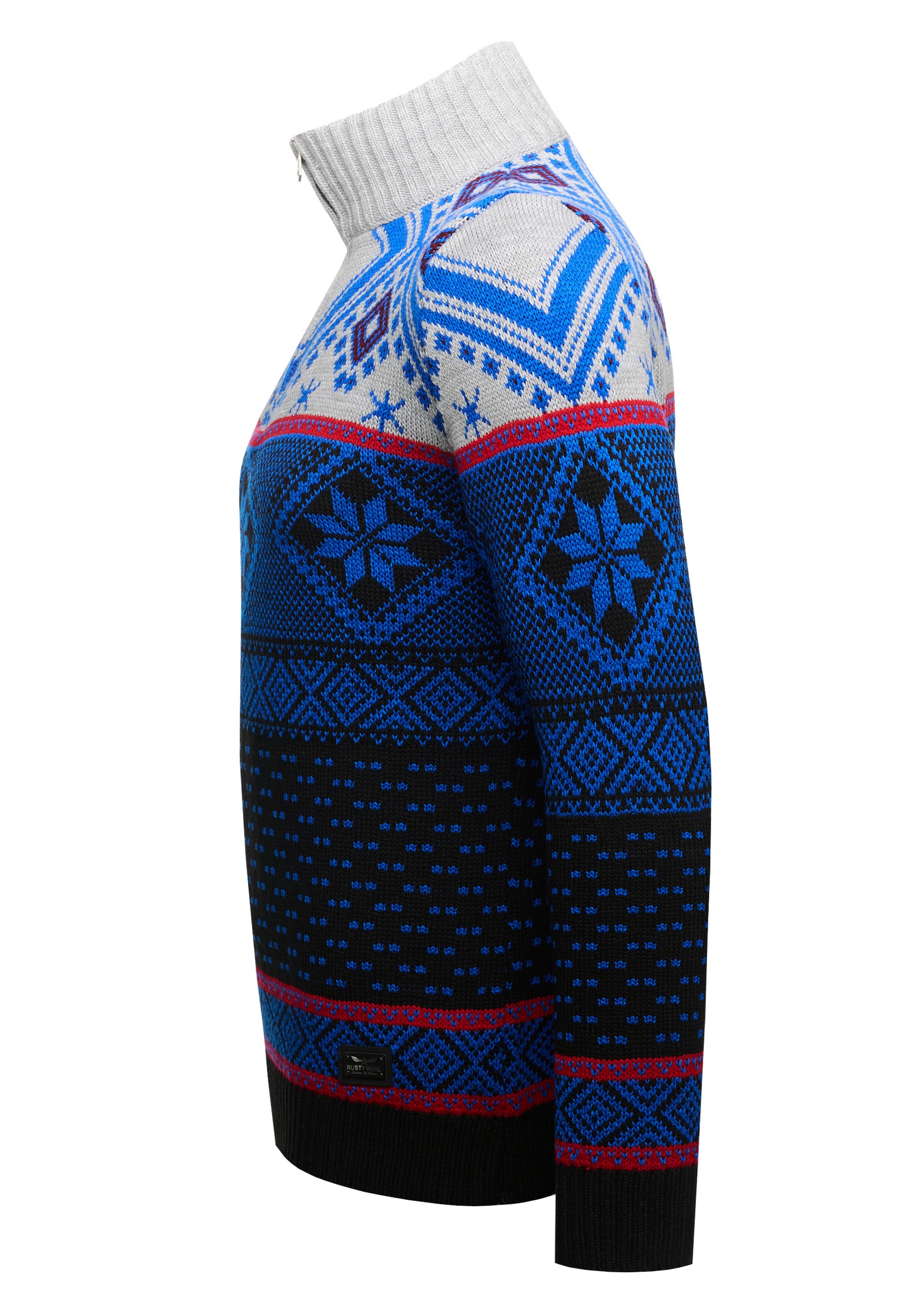 Rusty Neal Strickpullover, mit winterlichem Muster