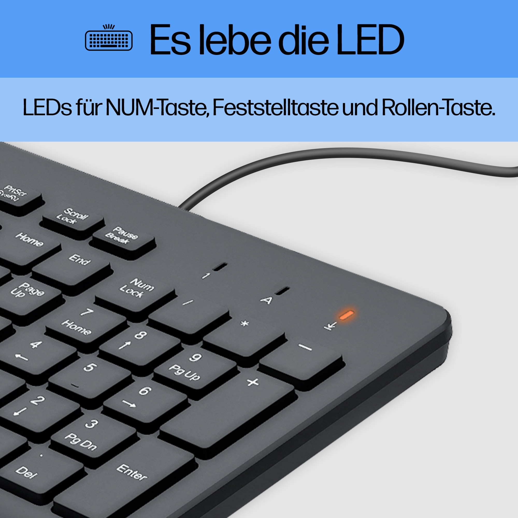 HP PC-Tastatur »150« (Fn-Tasten | Multimedia-Tasten | Ziffernblock)
