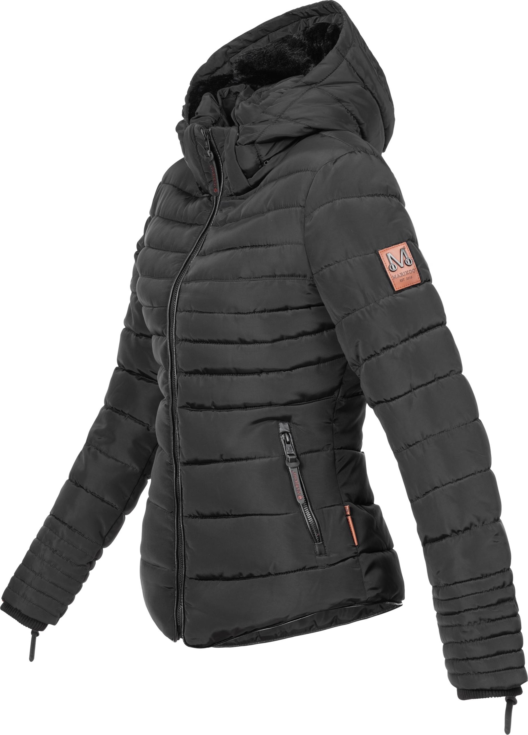 Marikoo Winterjacke »Amber«, mit Kapuze, stylische Steppjacke mit Teddyfutter
