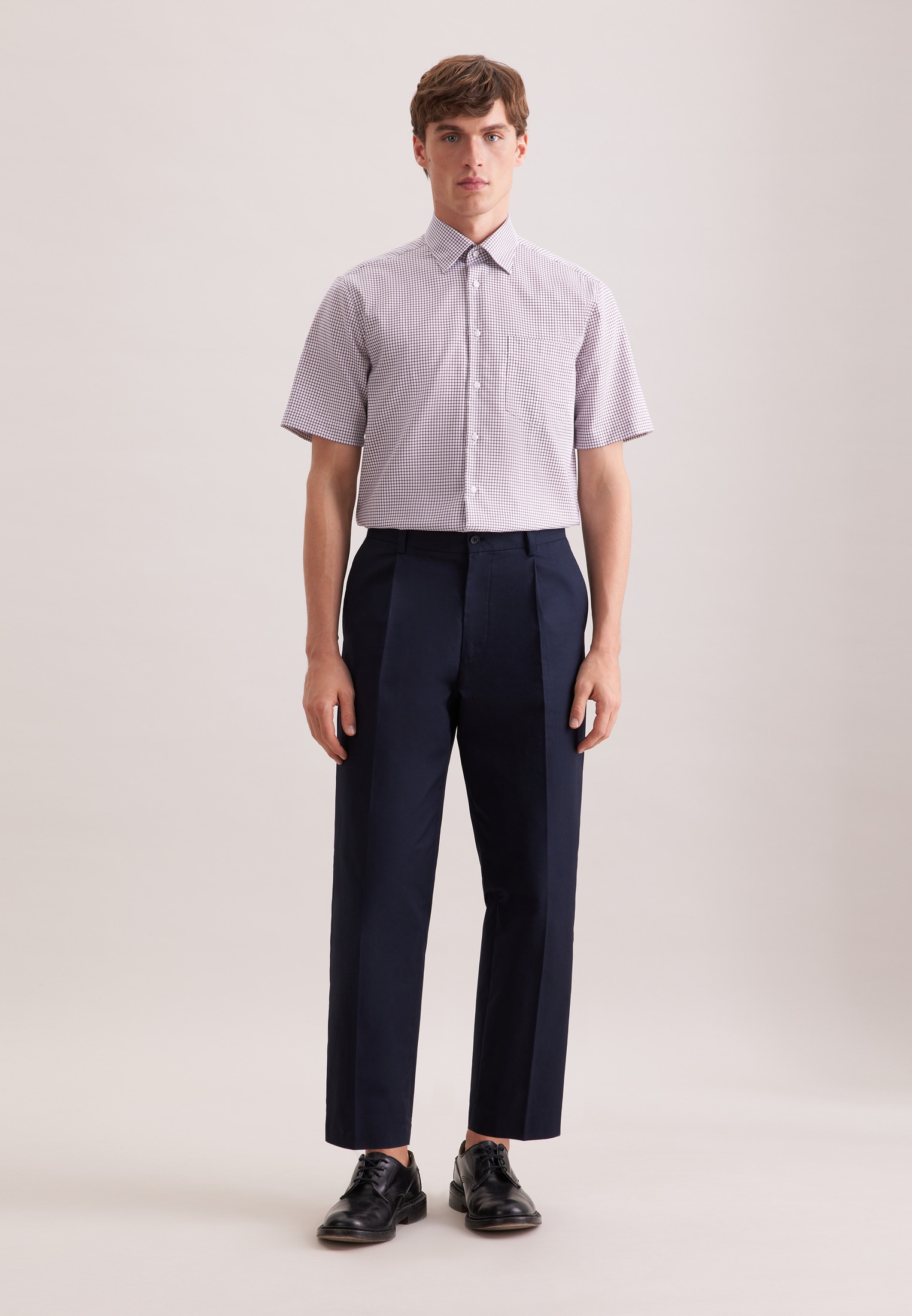 seidensticker Businesshemd »Schwarze Rose« Regular 1/2 Covered-Button-Down-Kragen Karo