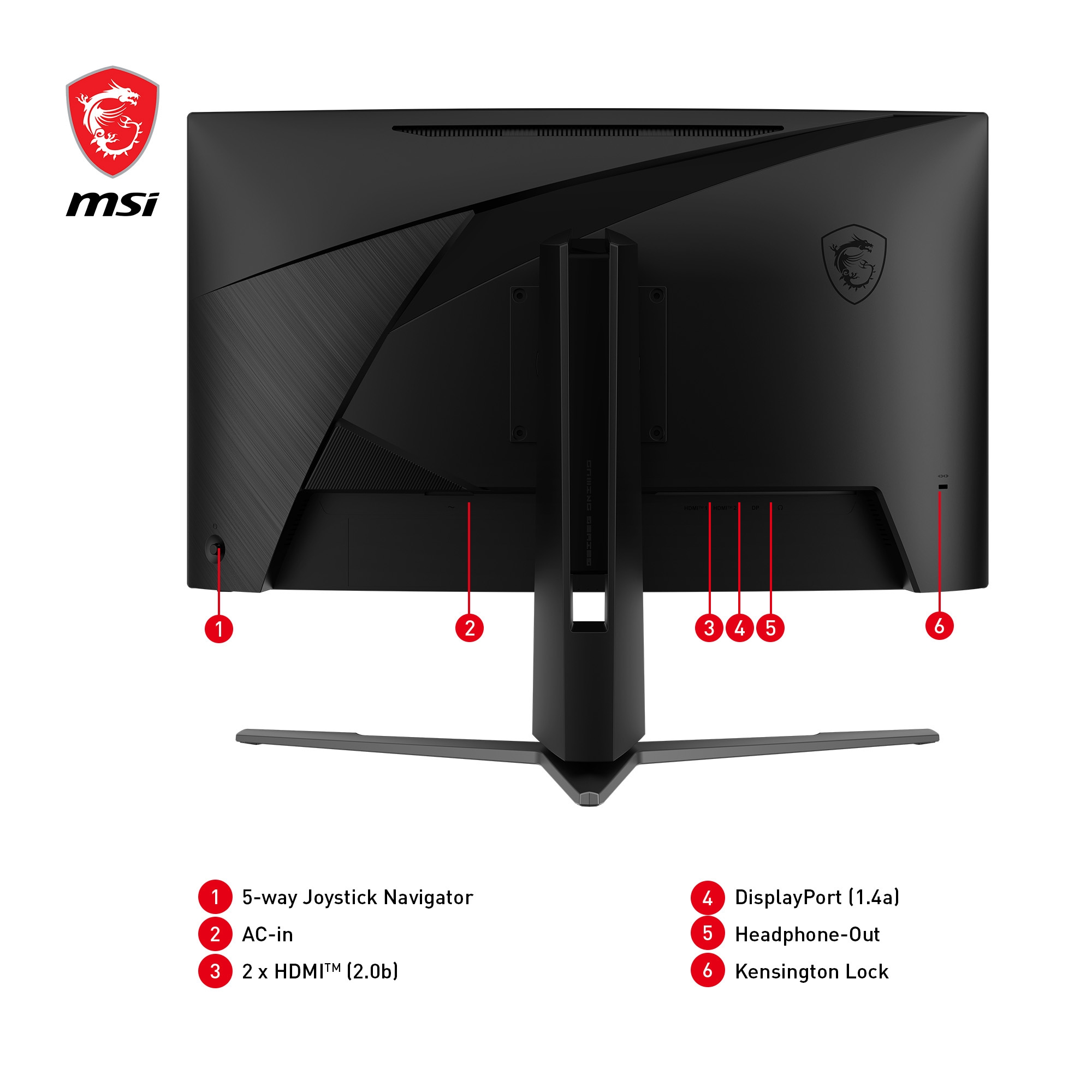 MSI Curved-Gaming-Monitor »MAG 27CQ6PF«, 69 cm/27 Zoll, 2560 x 1440 px, WQHD, 0,5 ms Reaktionszeit, 180 Hz, 3 Jahre Herstellergarantie, höhenverstellbar