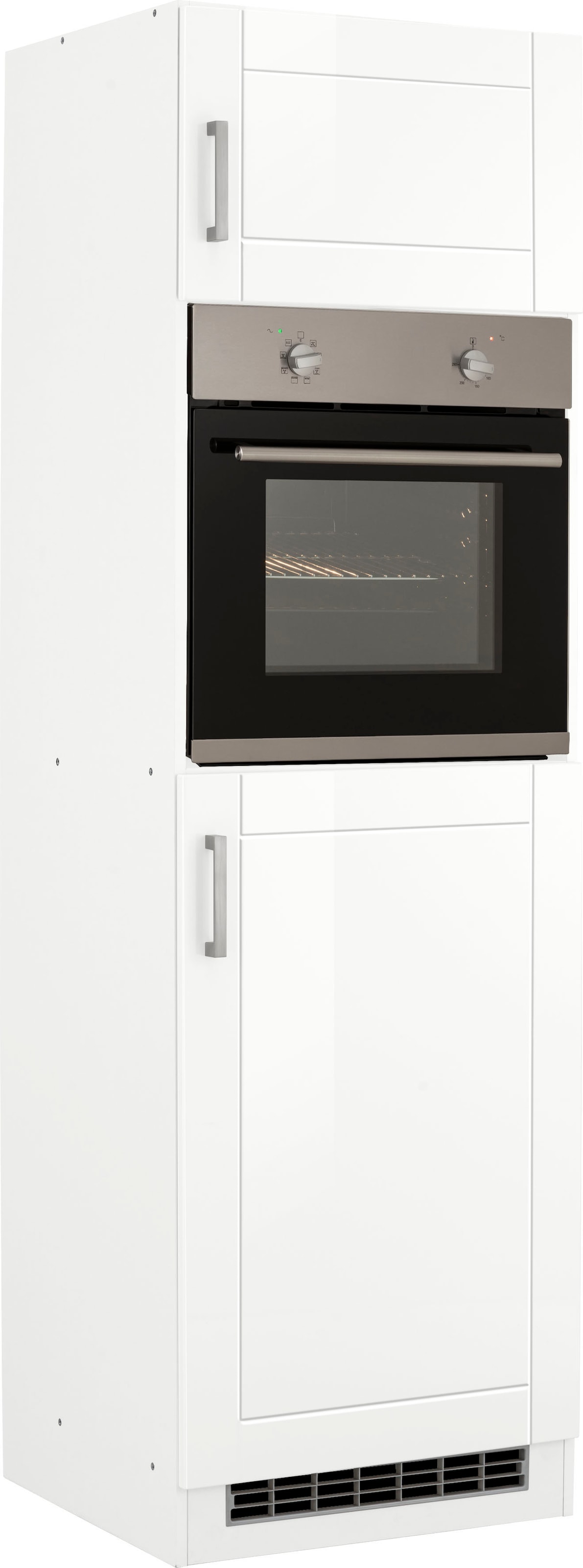 Backofen/Kühlumbauschrank »KS-Tinnum«, 60 cm breit, 200 cm hoch, Metallgriffe, MDF...