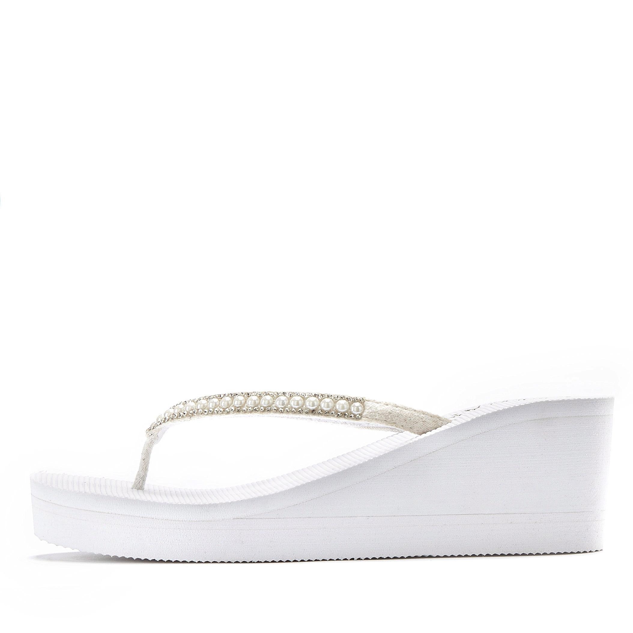 LASCANA Wedge Flip Flops White 42 2