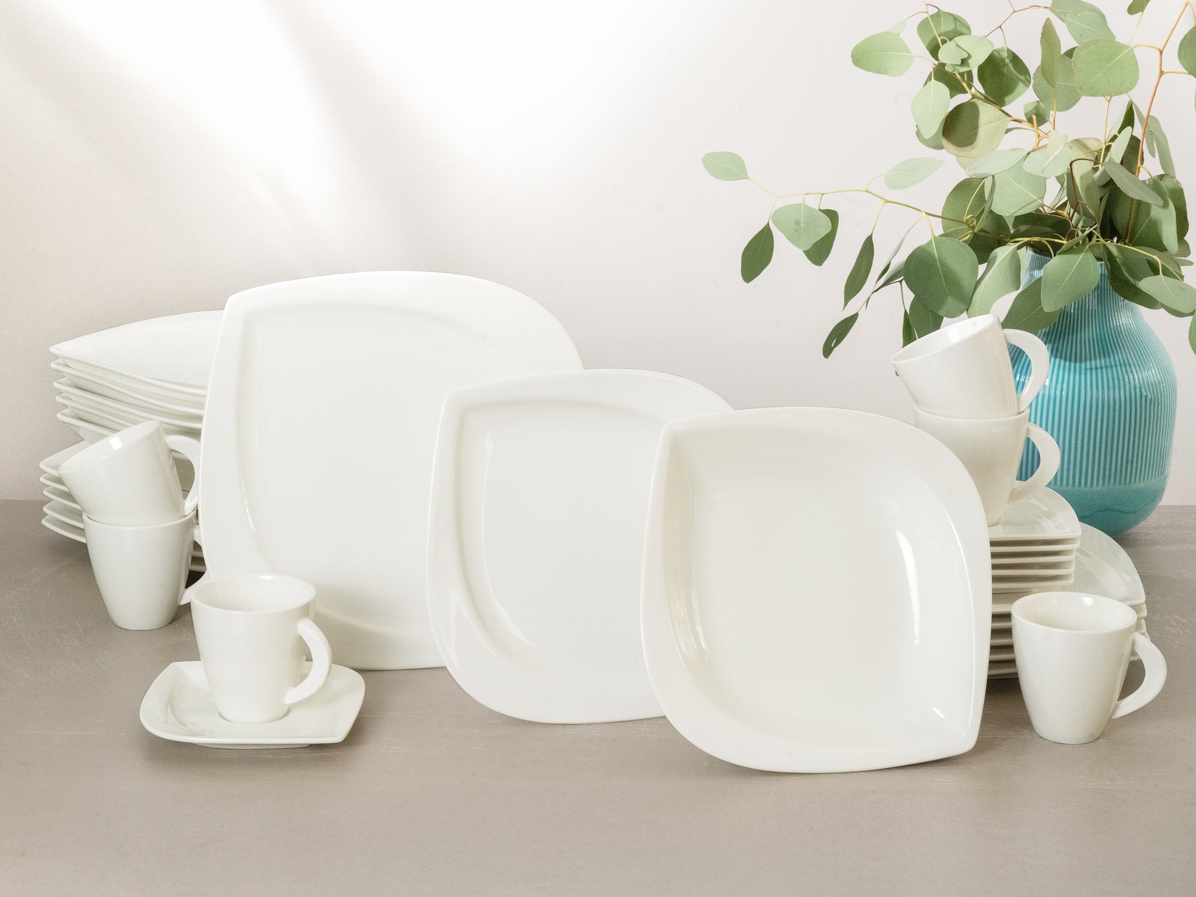 CreaTable Kombiservice "Geschirr-Set Melbourne" Service, elegante Blattform günstig online kaufen