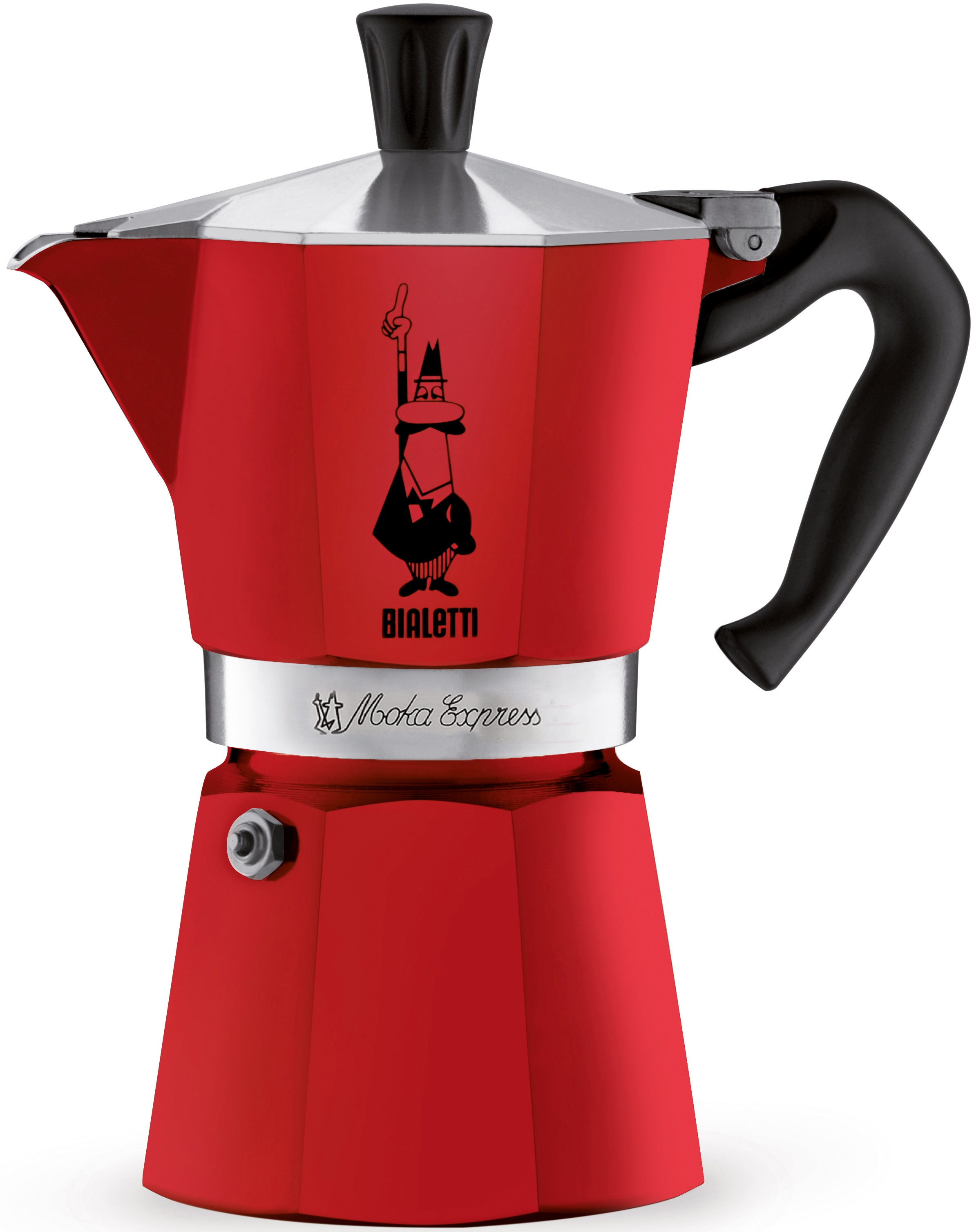 BIALETTI Espressokocher "Moka Express", 0,27 l Kaffeekanne, Aluminium, in hochwertiger Lackierung, 1 Tasse