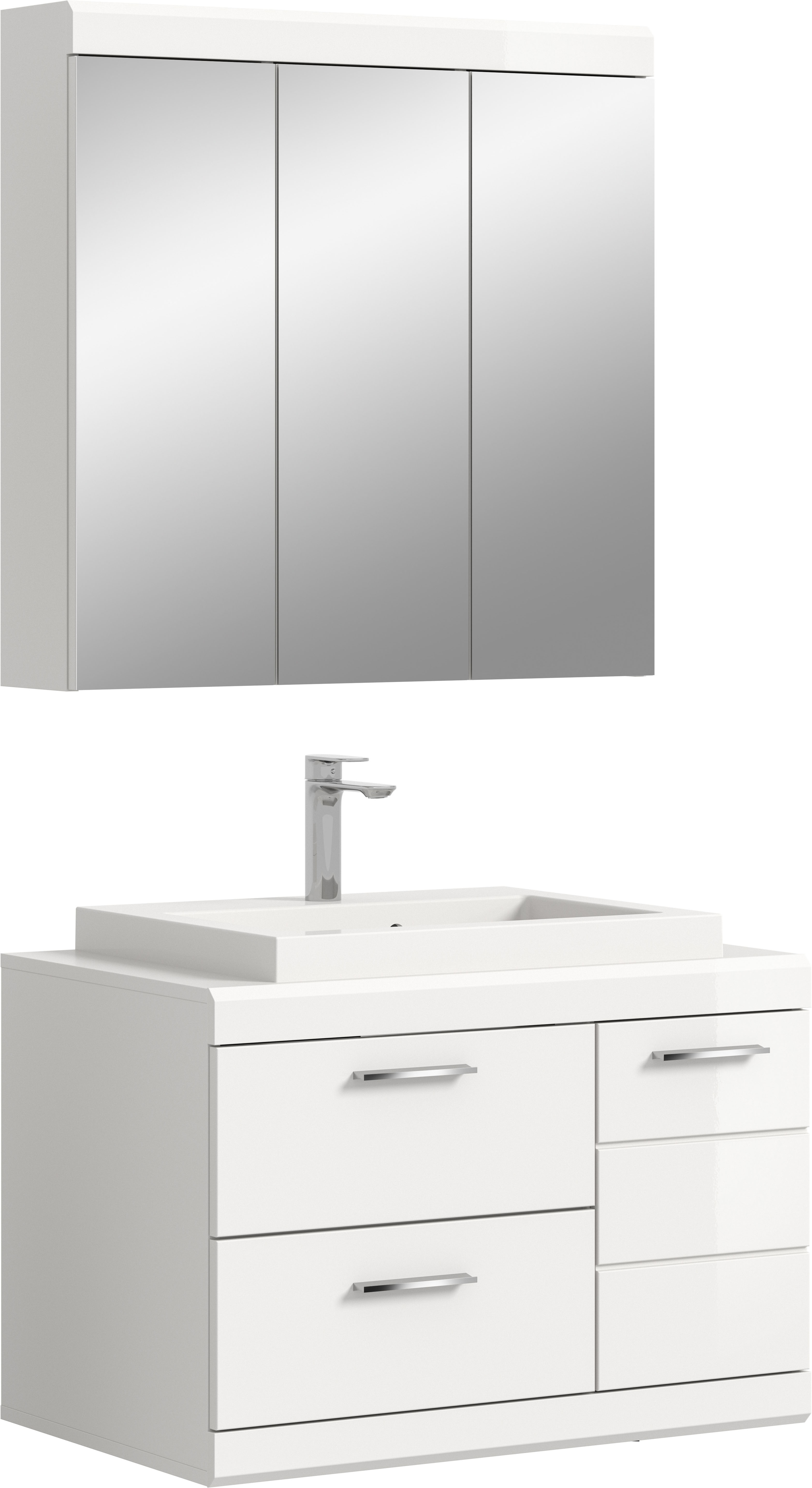 welltime Badmöbel-Set "SIENA, 2-teilig, Waschtisch inkl. Waschbecken & Spiegelschrank"