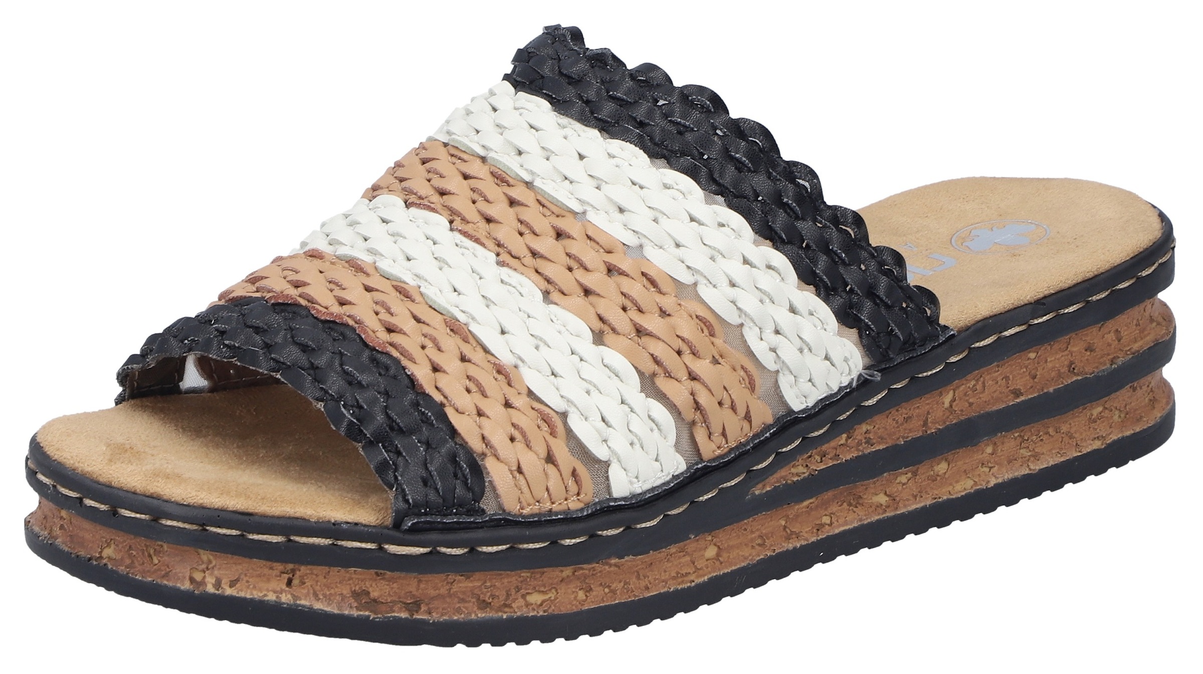 Rieker Pantolette  Sommerschuh, Urlaubsschuh, Keilpantolette zum Schlupfen