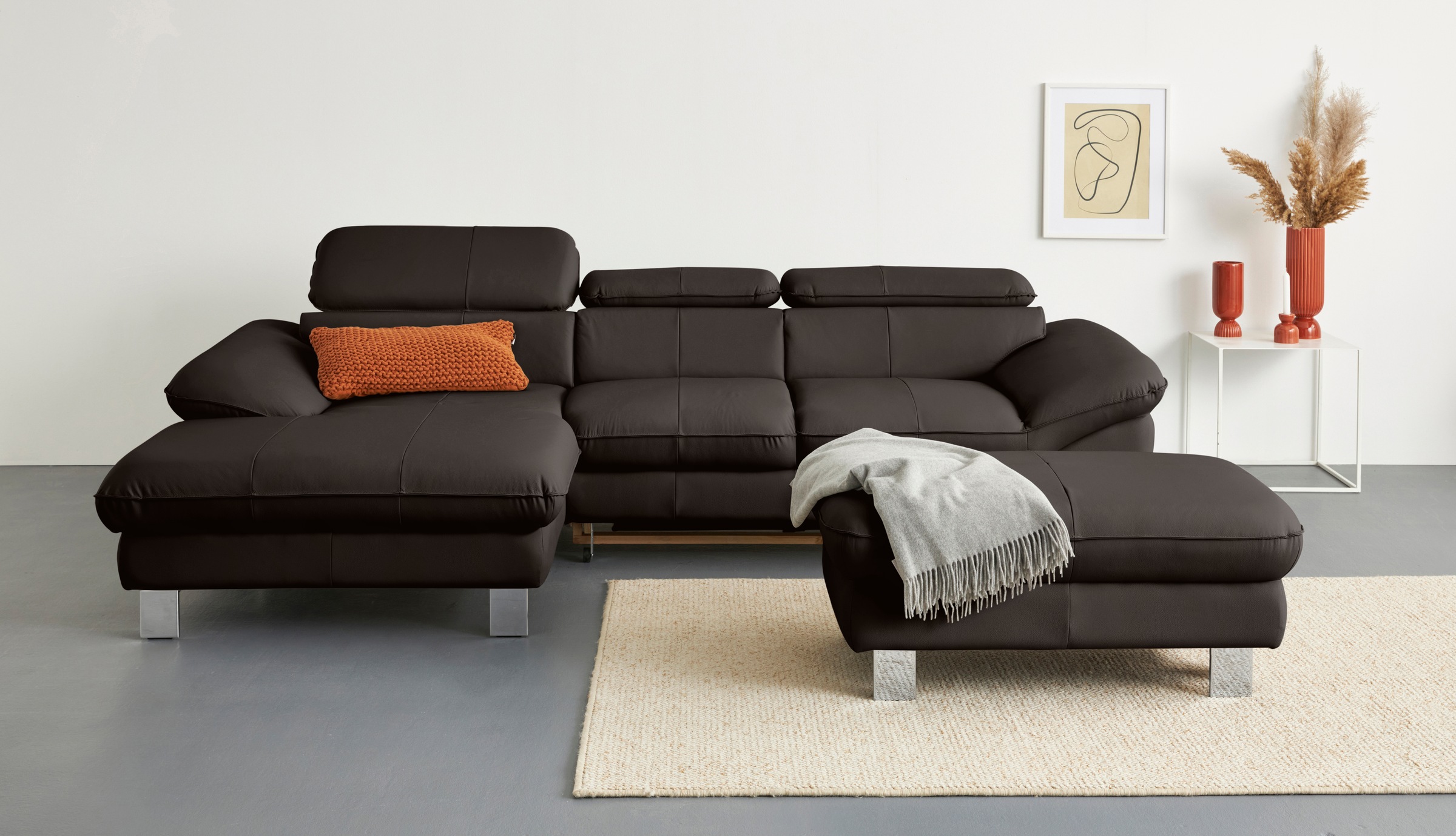 COTTA Ecksofa Driver, mit Kopfteilverstellung, wahlweise mit Bettfunktion