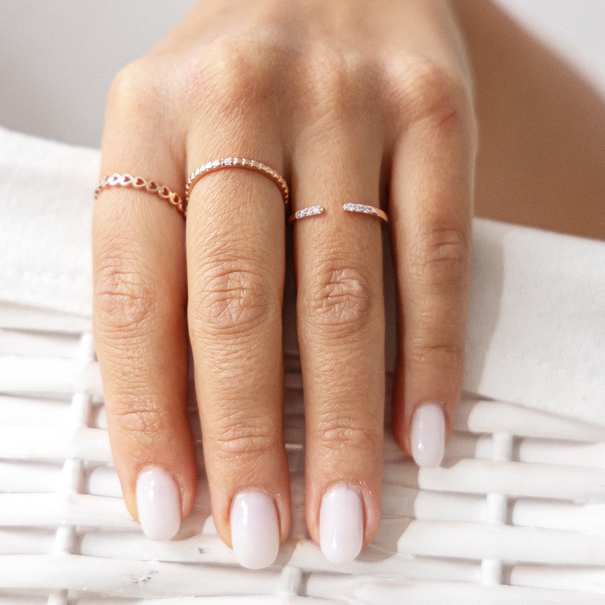 CAÏ 052 Heart Stacking Ring Red 16.5 3
