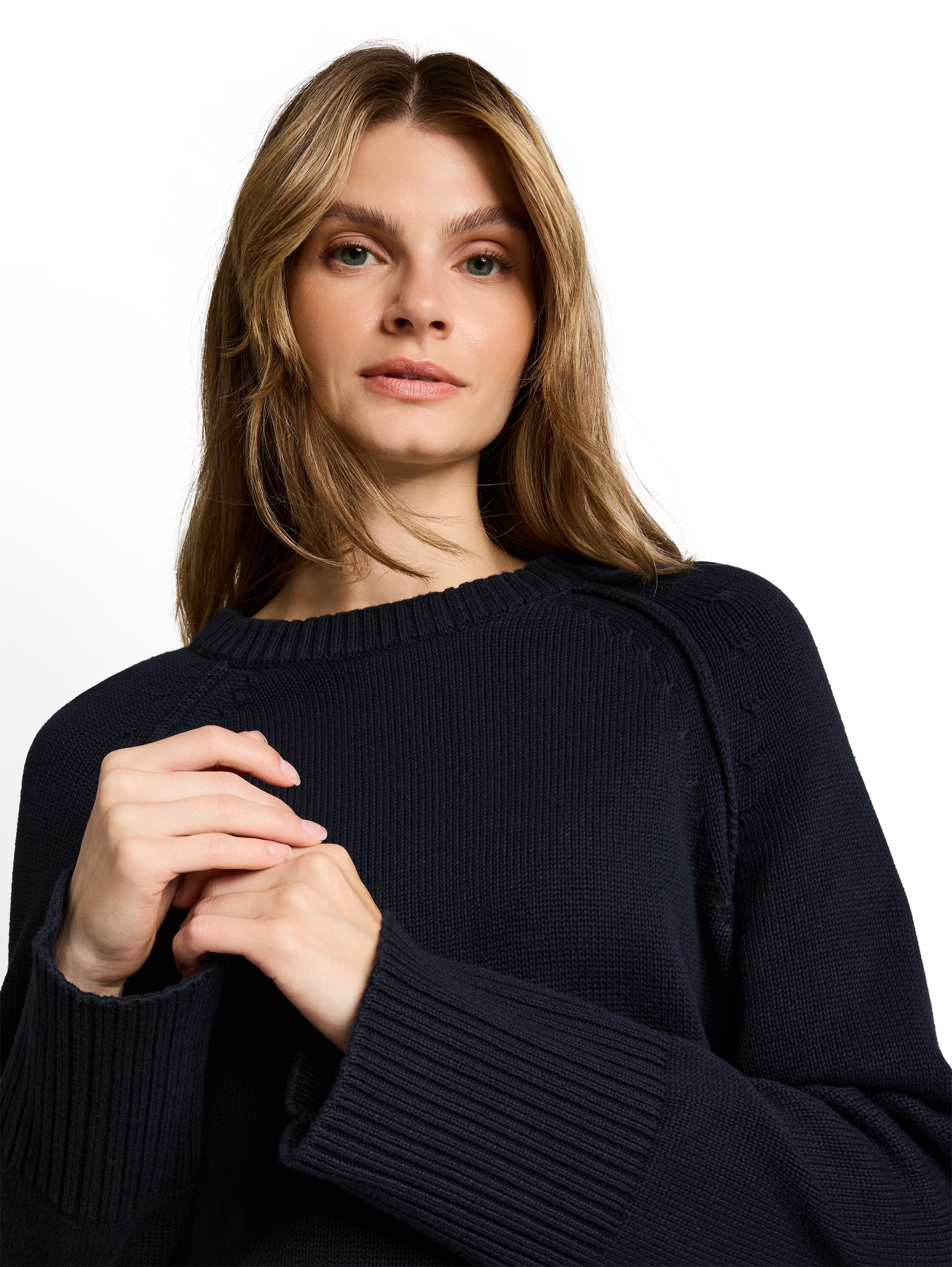 TOM TAILOR Strickpullover »Loose« mit Rundhals / Baumwolle / Loose Fit