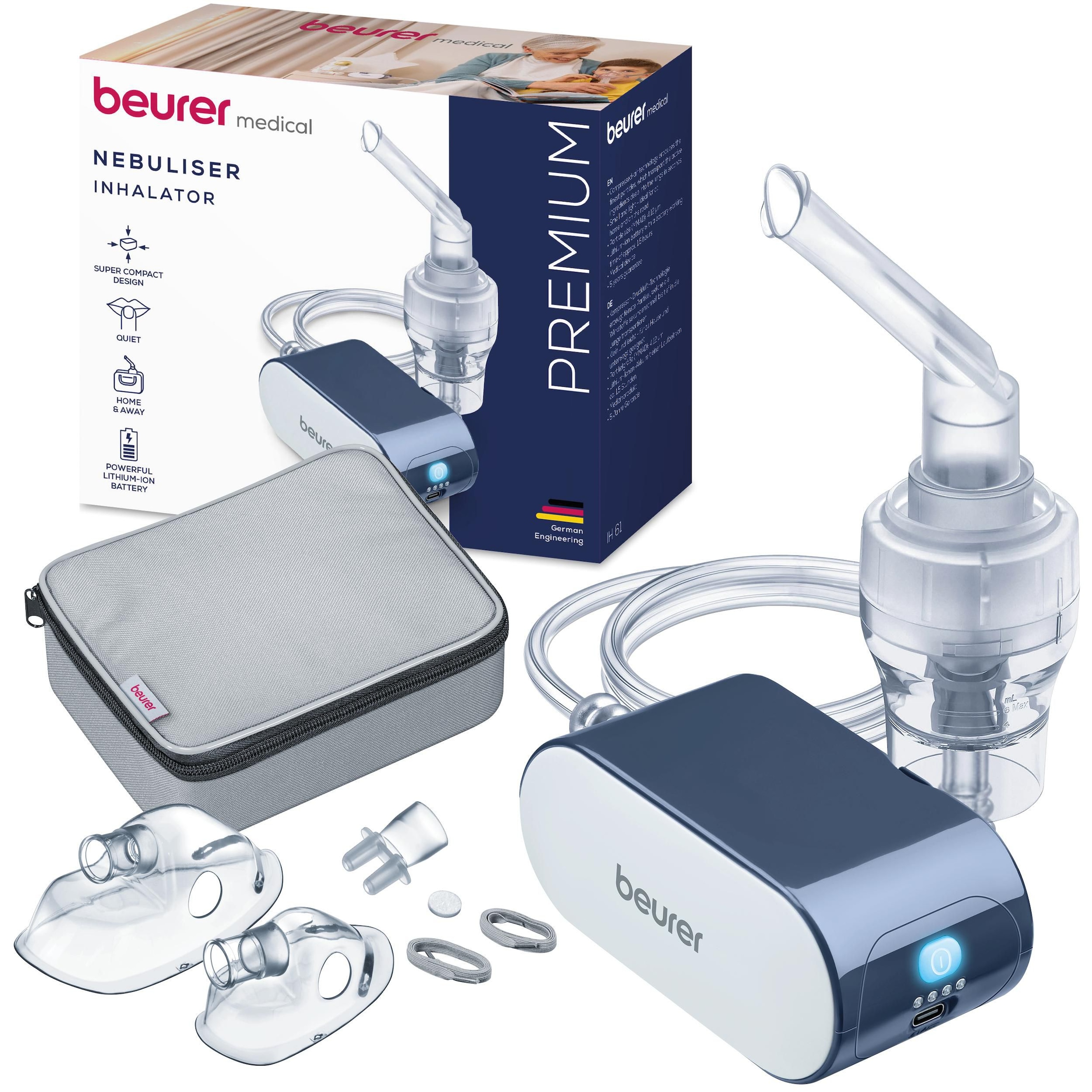 BEURER Inhalationsgerät »IH 61 mit DC Kompressor-Drucklufttechnologie« Zur Behandlung der oberen und unteren Atemwege