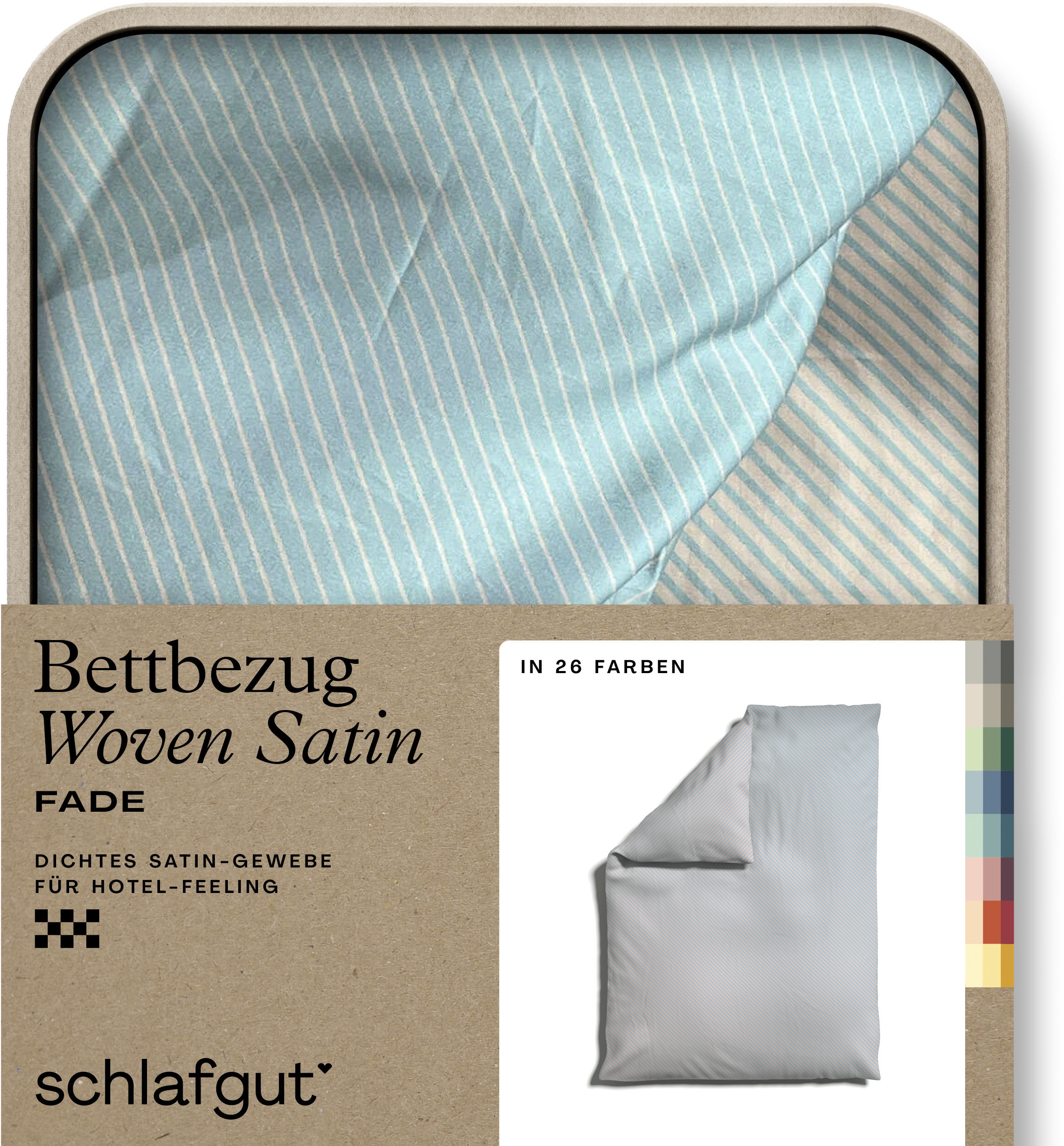 Schlafgut Bettbezug "Premium Bettbezug Woven Fade Satin (1 St)" Ton-in-Ton Reißverschluss, Fadendichte von 300tc, Streifen, OEKO Tex
