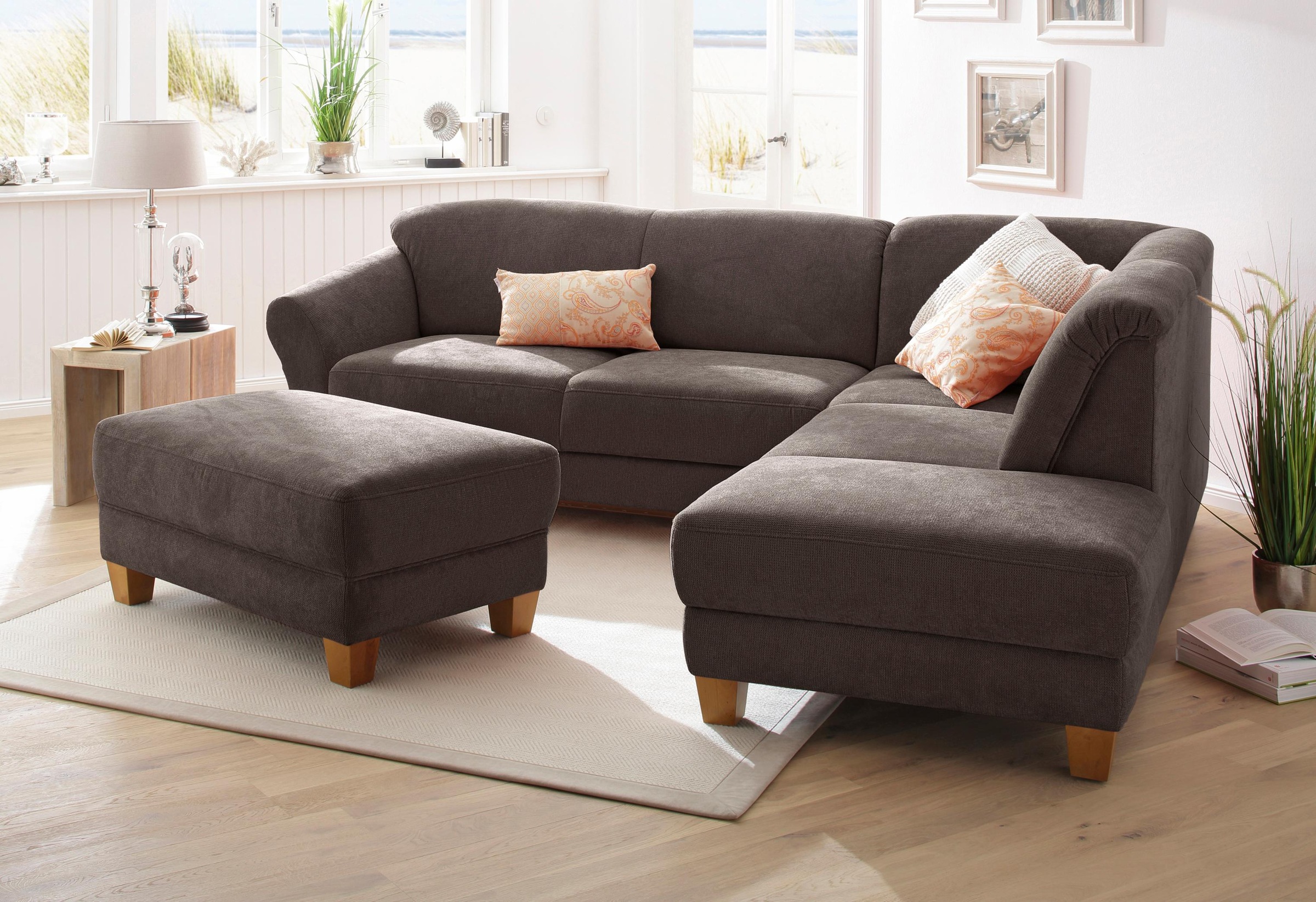 OTTO home Ecksofa "Gotland L-Form" wahlweise mit Sitztiefenverstellung + Bettkasten