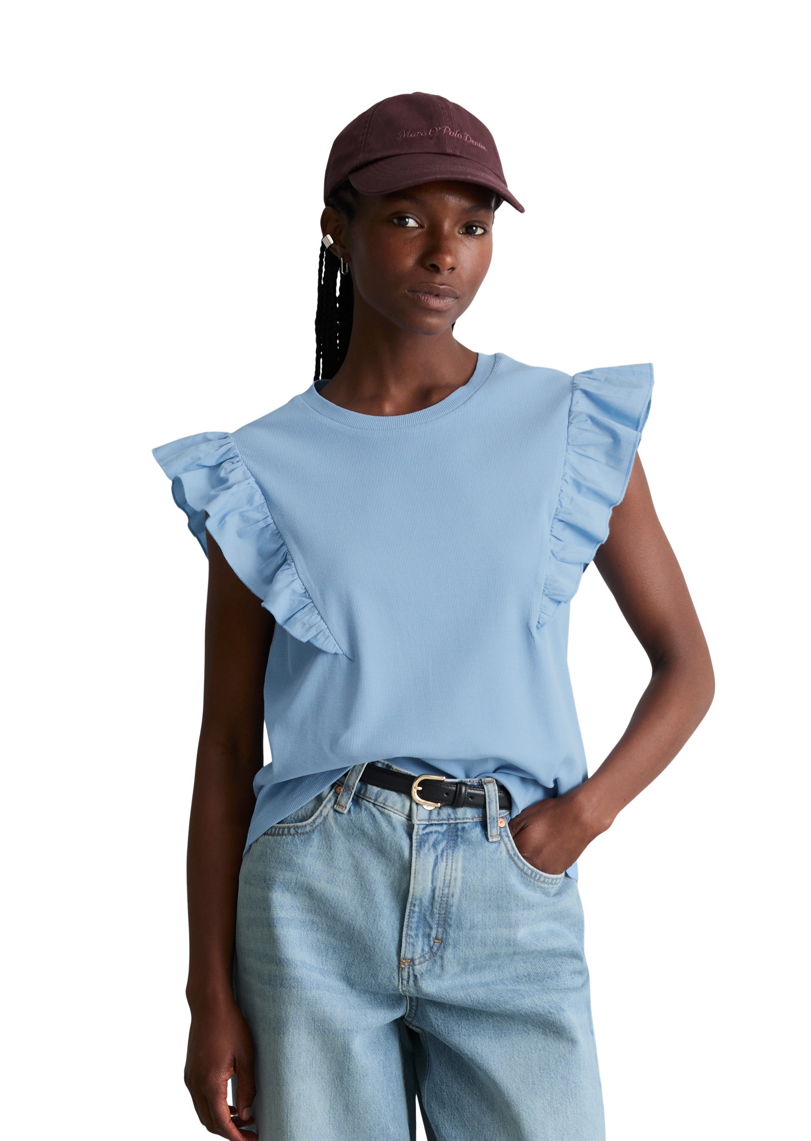 Marc OPolo DENIM T-Shirt "aus weichem Rippjersey"