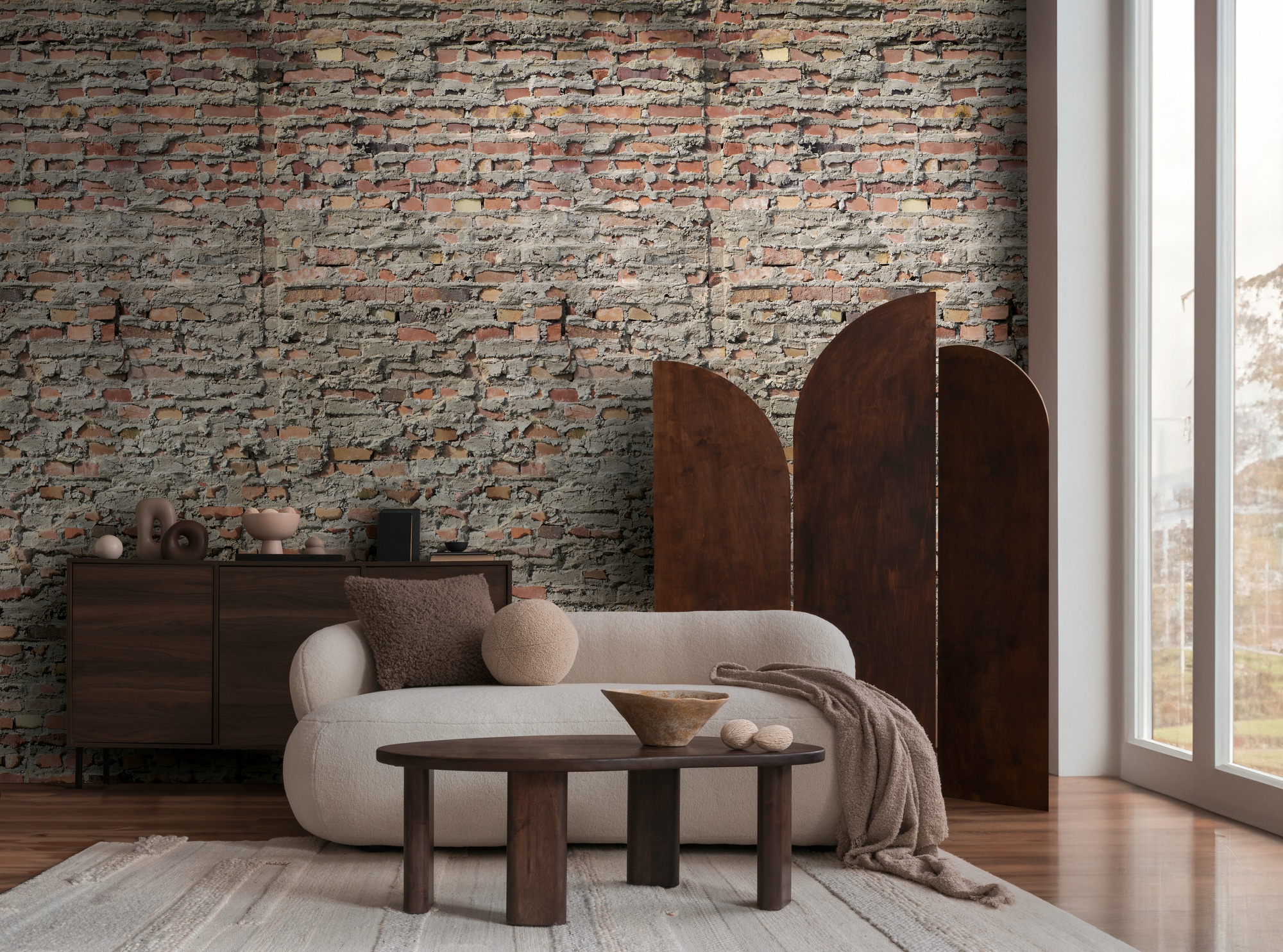 living walls Vliestapete »Vibes & Styles Urbanico – Industrial Brick Fototapete« 3D-Optik leicht strukturiert Backsteinoptik mit markanter Struktur und urbanem Loft-Charakter