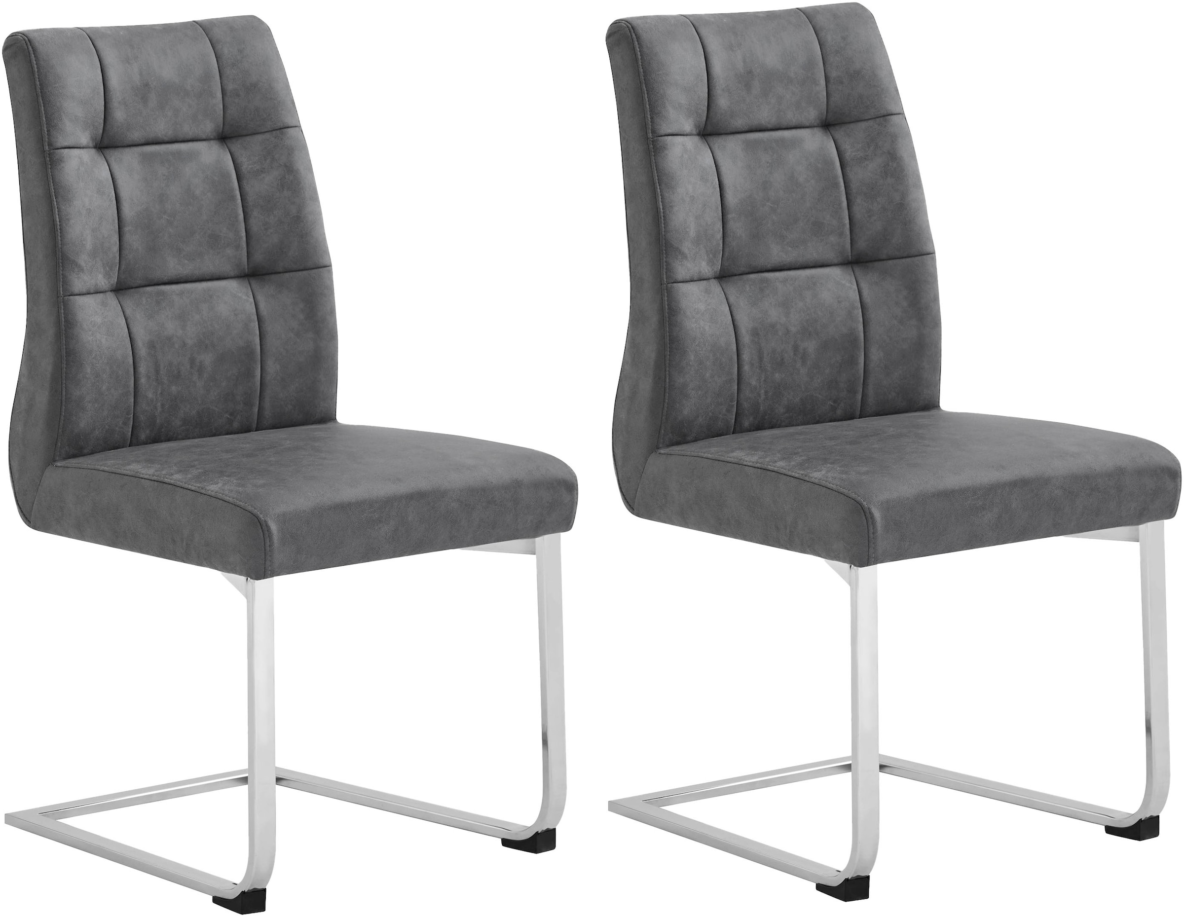byLIVING Esszimmerstuhl »Marlen XXL«, (Set), 2 St., Microfaser, bis zu 150 kg belastbar, Vintage-Bezug, Freischwinger