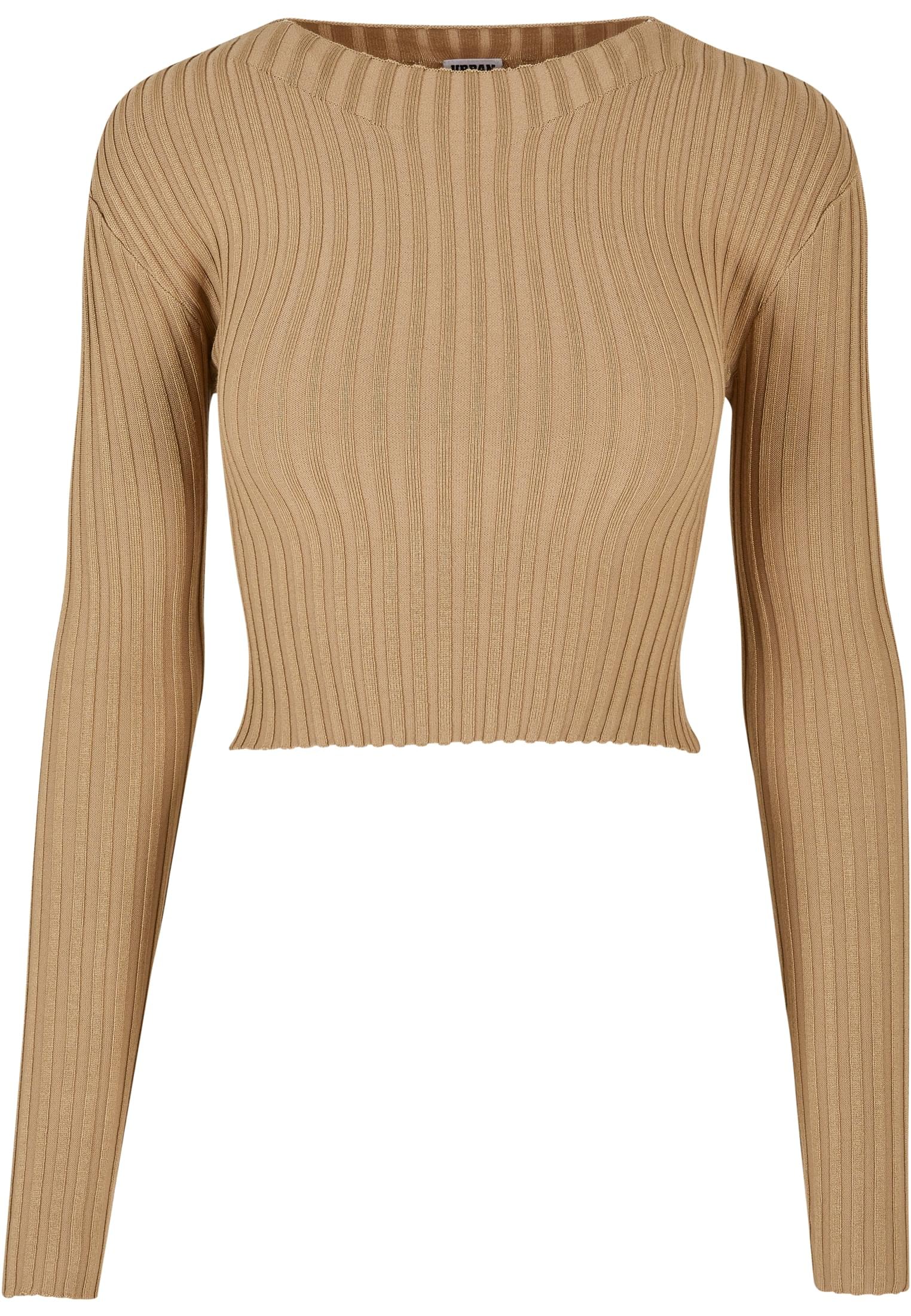 URBAN CLASSICS Rundhalspullover »Urban Classics Damen Ladies Short Rib Knit Twisted Back Sweater«
