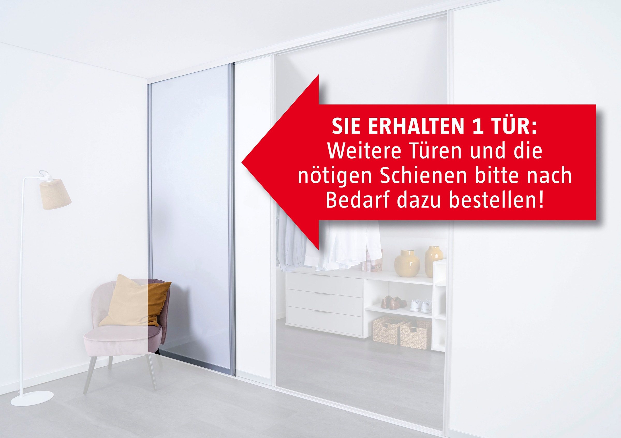 Renowerk Schiebetür »Eldar, Wendedekor Schwarz/Weiß Profil silberfarben«,  Schiebetür Bauset, 211x260 cm bestellen | BAUR | Regale