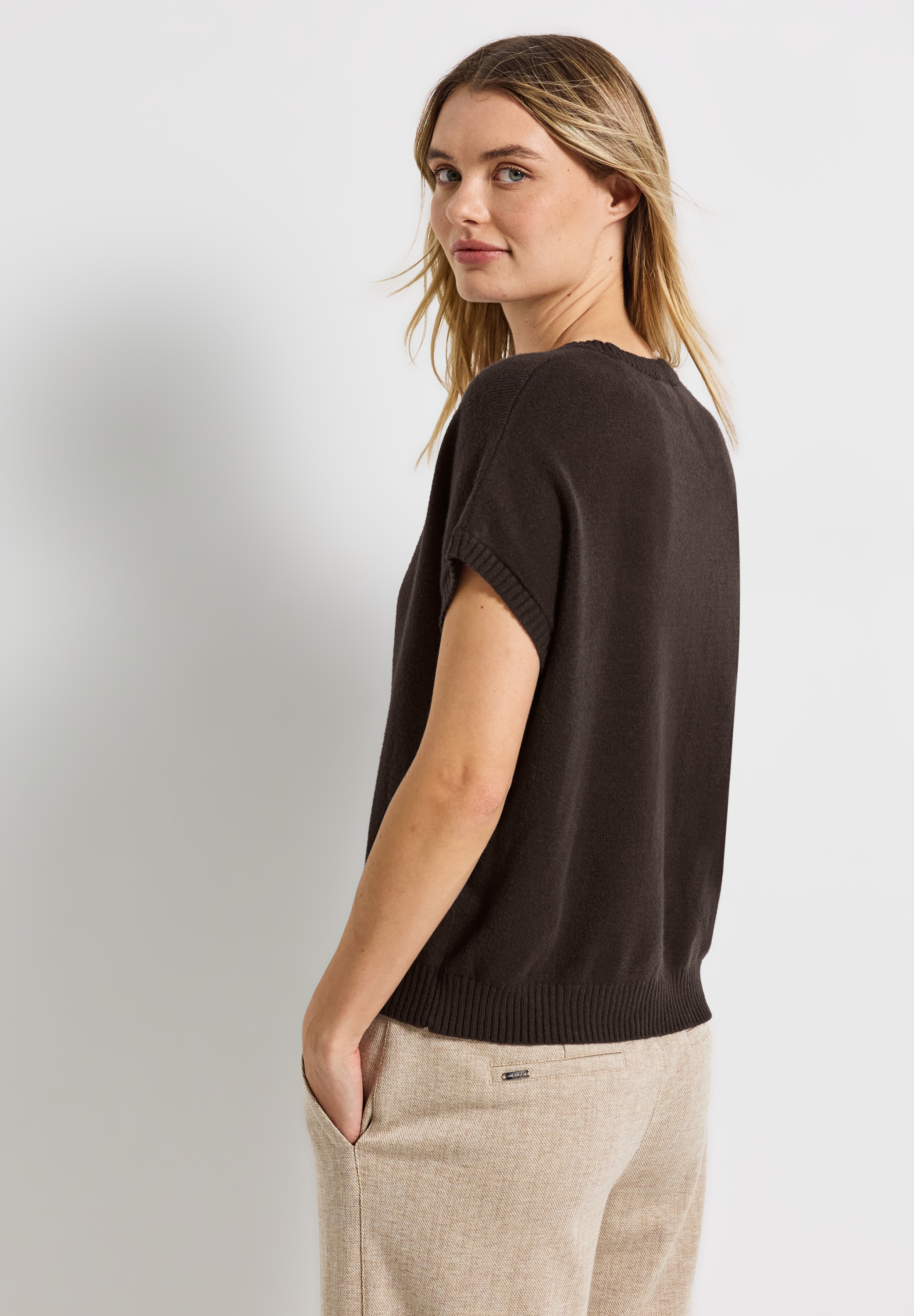STREET ONE Kurzarmpullover, aus Feinstrick