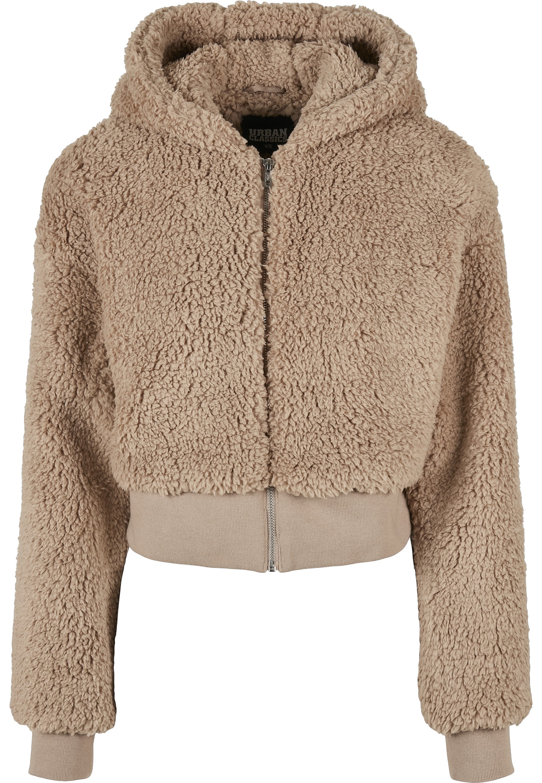 URBAN CLASSICS Outdoorjacke "Urban Classics Damen Ladies Short Oversized Sherpa Jacket" 1 Stk. tlg. mit Kapuze