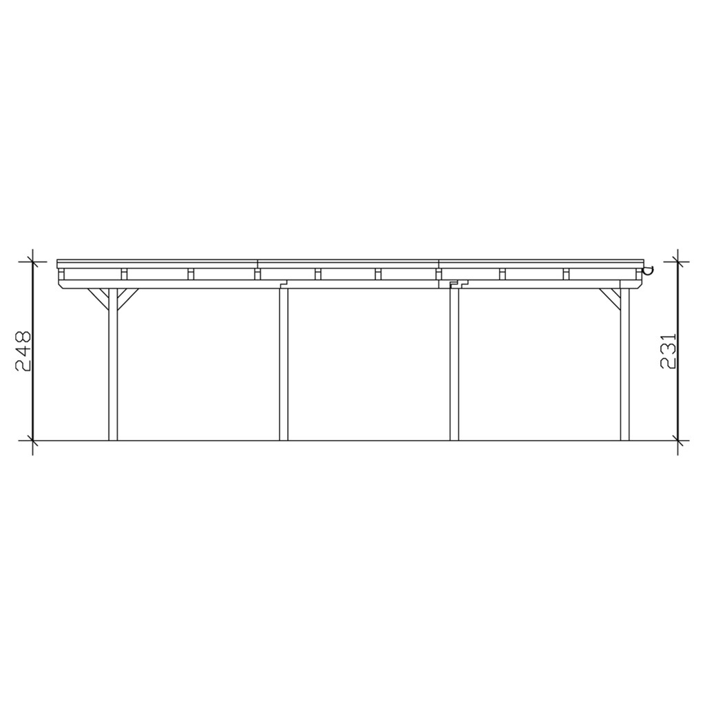 Skanholz Doppelcarport »Emsland«, Leimholz-Nordisches Fichtenholz, 550 cm, hellbraun