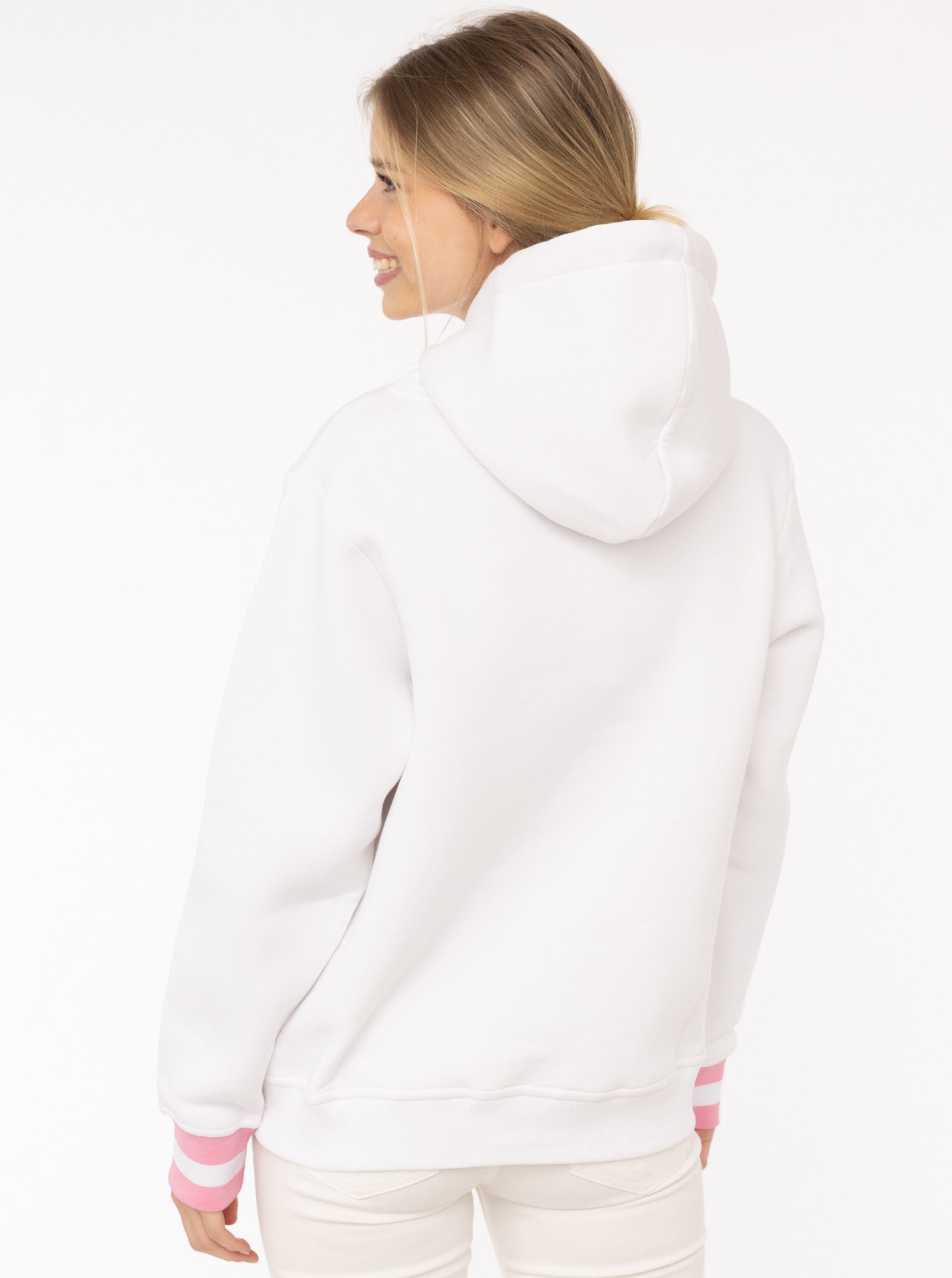 Zwillingsherz Hoodie »"Rahel"«, mit "MOIN" und Anker Stickerei, kontrastfarbigen Ärmelbündchen