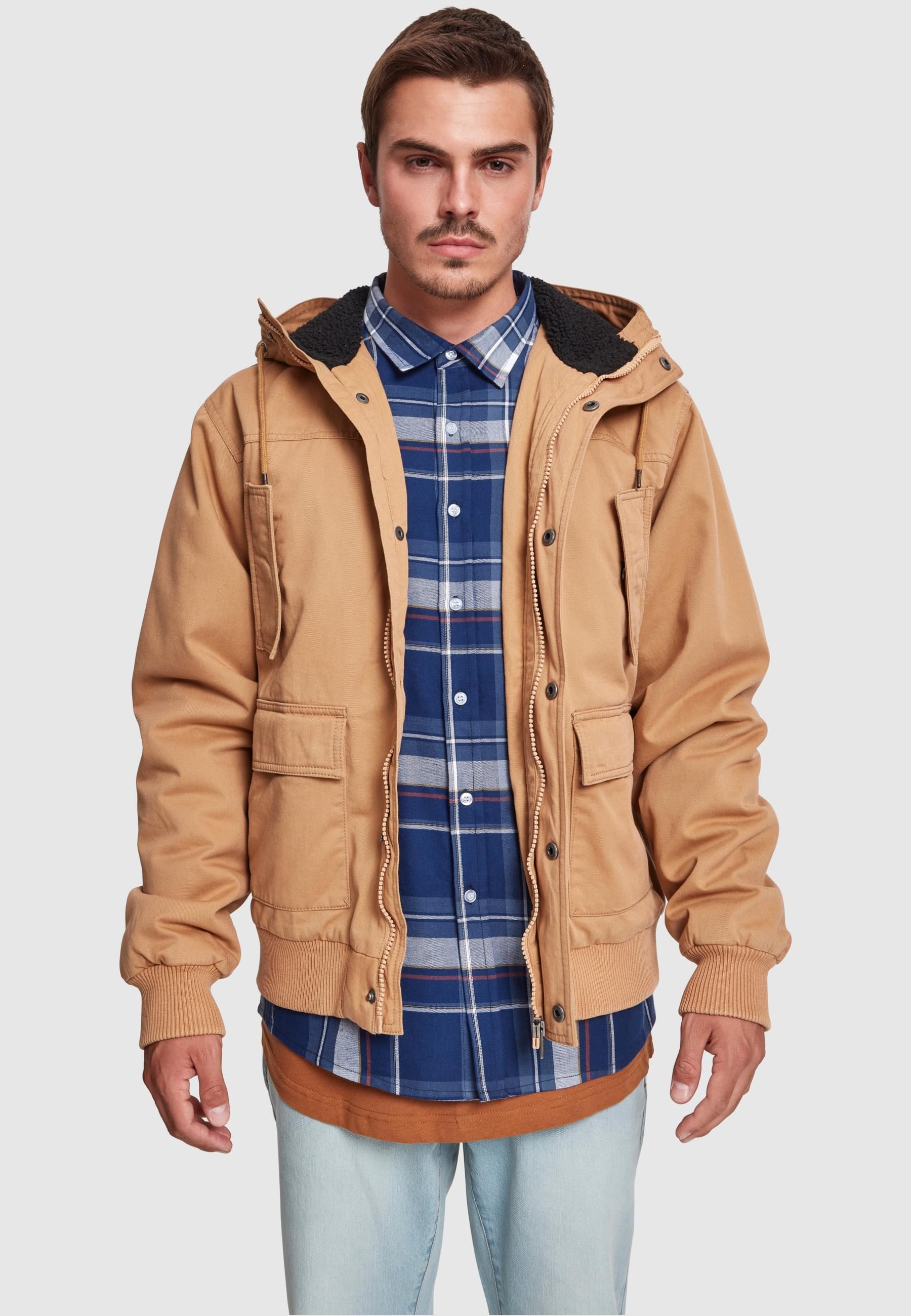URBAN CLASSICS Winterjacke »Urban Classics Herren Hooded Cotton Jacket«, (1 St.), mit Kapuze