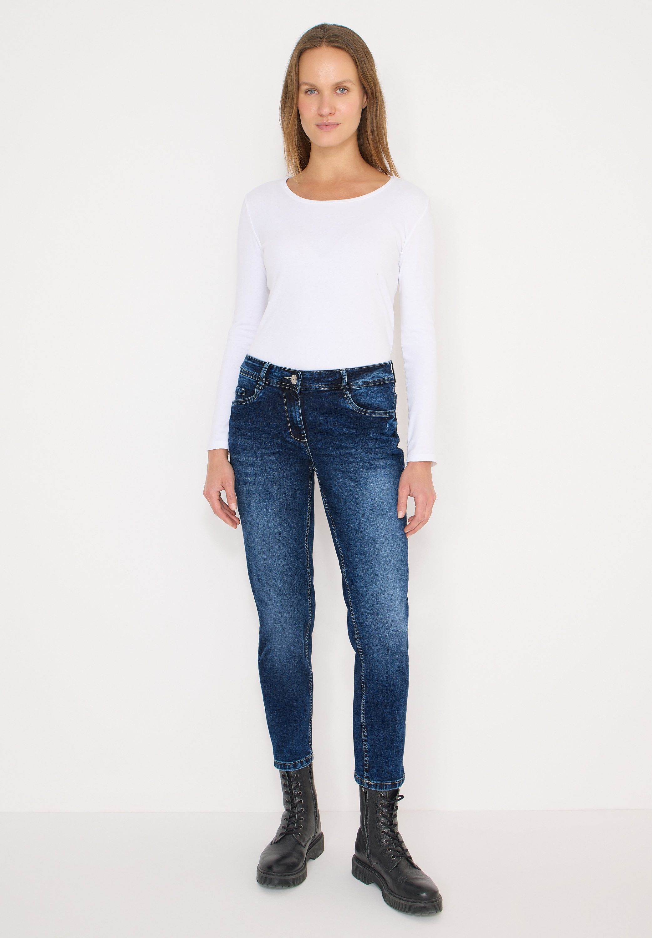 Cecil Slim-fit-Jeans Middle Waist