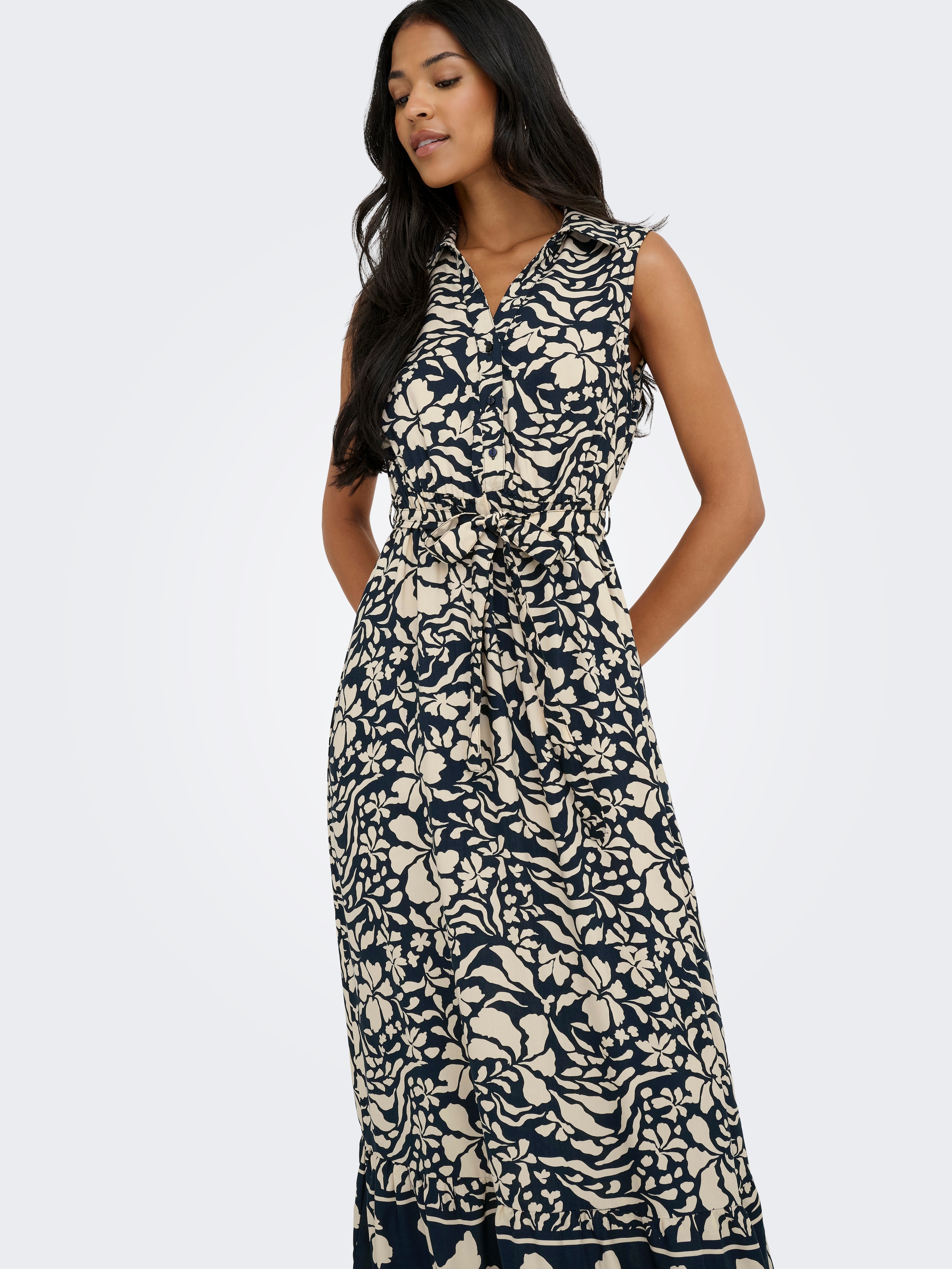 ONLY Maxikleid »ONLVIBE LIFE S/L SHIRT LONG DRESS WVN«, Sommerkleid
