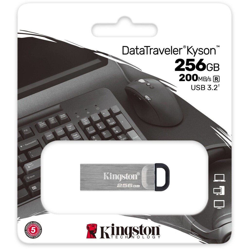 Kingston USB-Stick »DataTraveler Kyson 256 GB«, (USB 3.2 Lesegeschwindigkeit 200 MB/s)