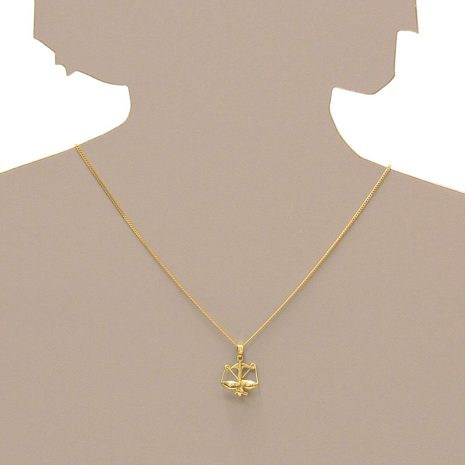 Kette mit Anhänger OSTSEE-SCHMUCK "Ostsee-Schmuck Kette mit Anhänger Tierkreiszeichen Waage" Gr. 42, gold, Halsketten, Damen, 42cm, Gelbgold 333, L: 42 5