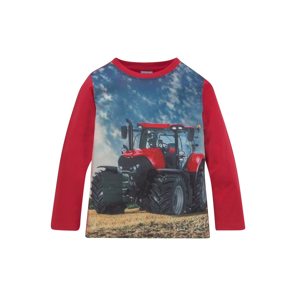 KIDSWORLD Langarmshirt »Traktoren«, (Packung, 2 tlg.)