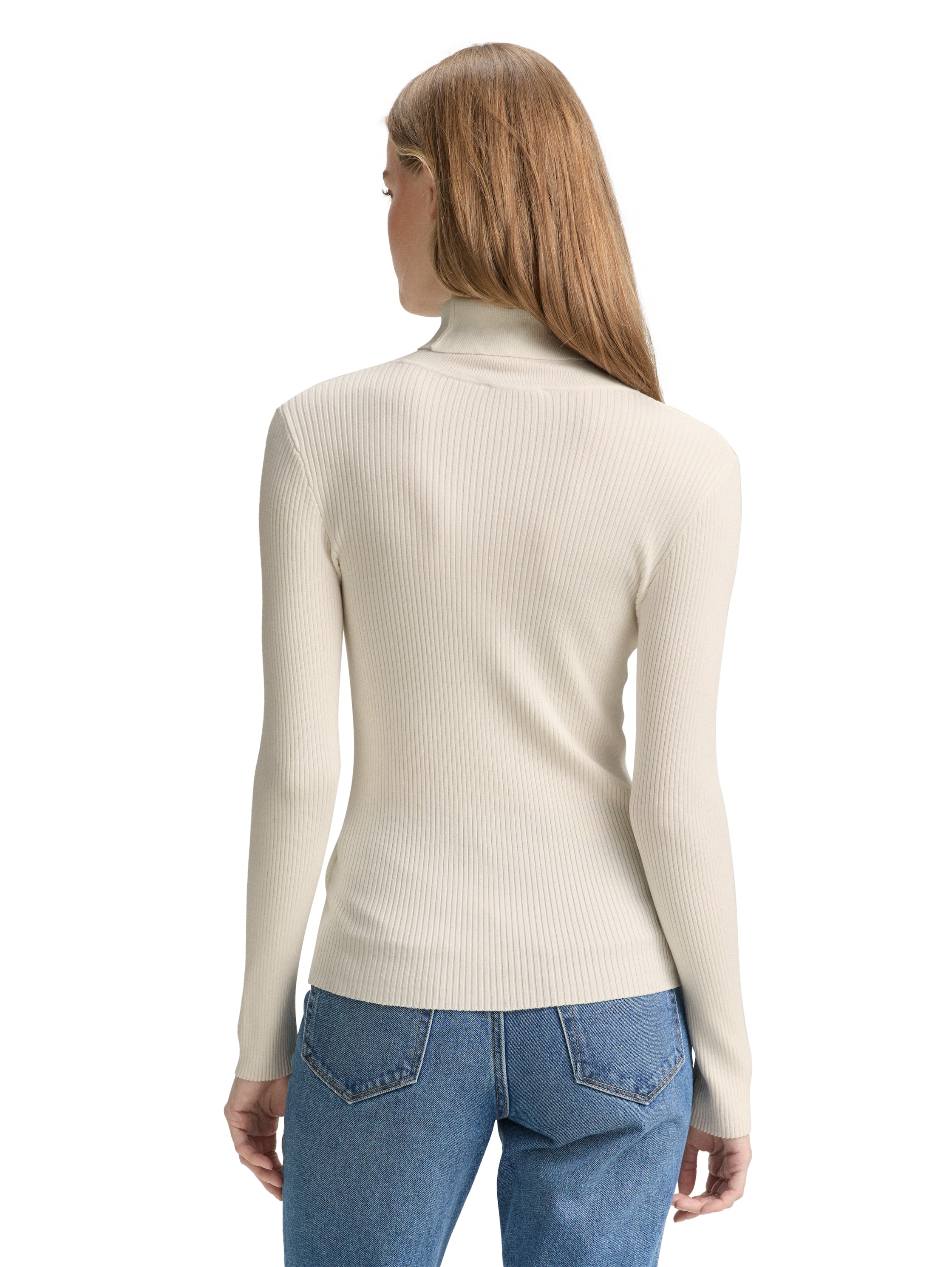TOM TAILOR Denim Rollkragenpullover, in Strick-Optik