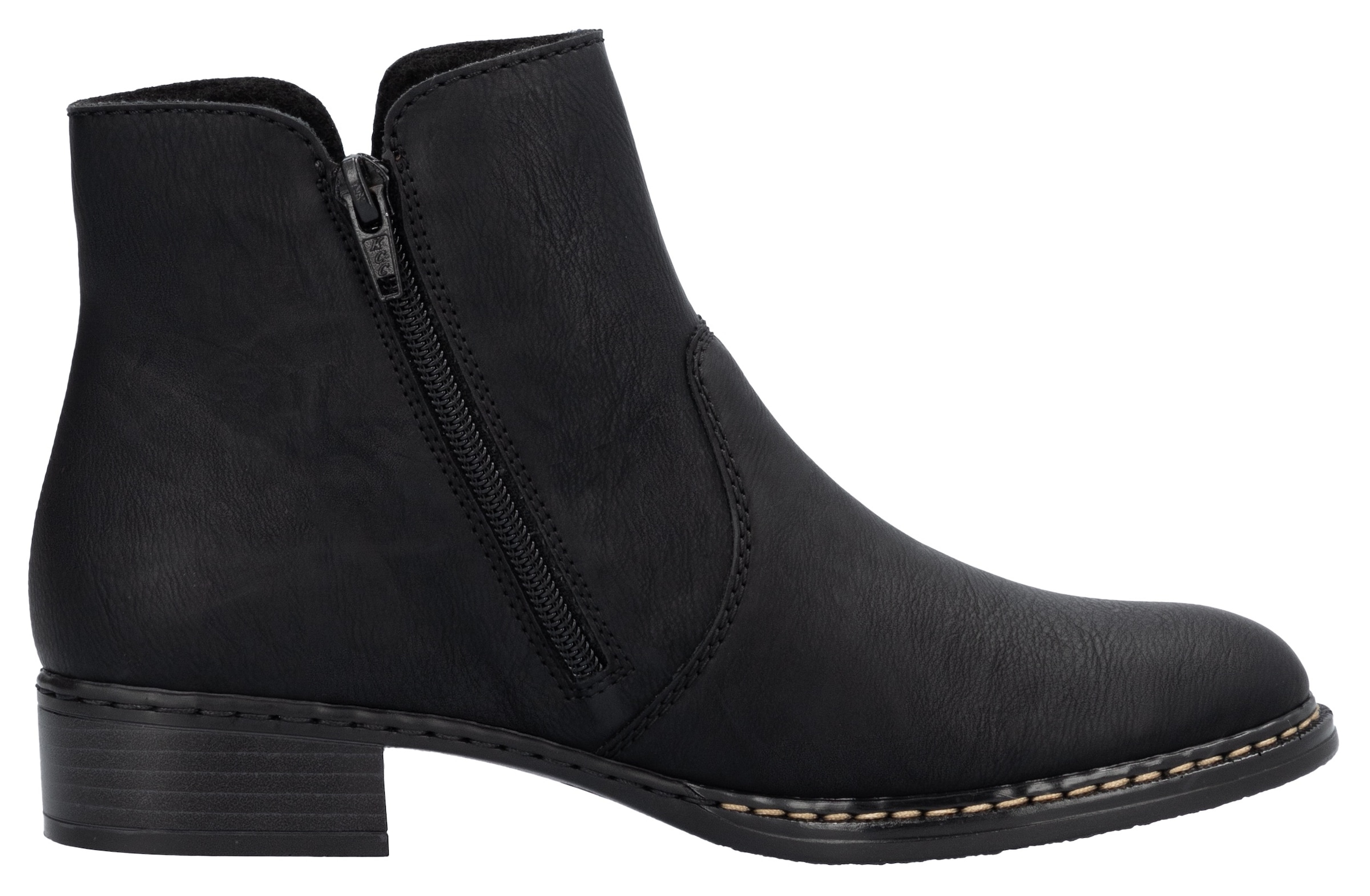 Rieker Stiefelette, Reißverschluss-Stiefelette, Ankelboots mit Blockabsatz