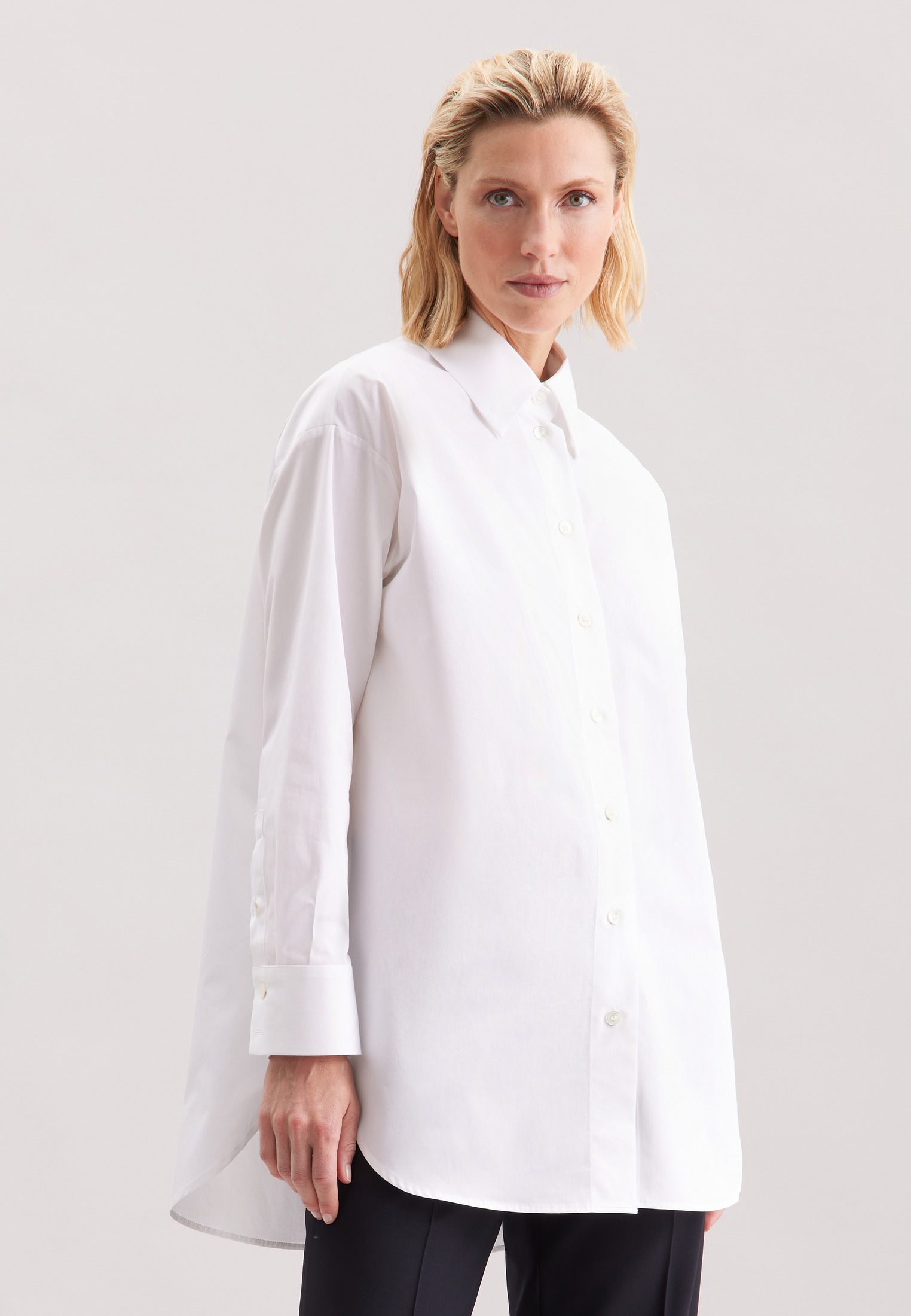 seidensticker Longbluse, 1/1 Kragen Uni günstig online kaufen