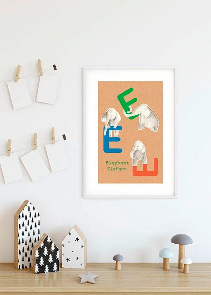 Komar Bild »ABC Animal E«, Buchstaben, (1 St.), Wandbild zur Dekoration - ohne Rahmen