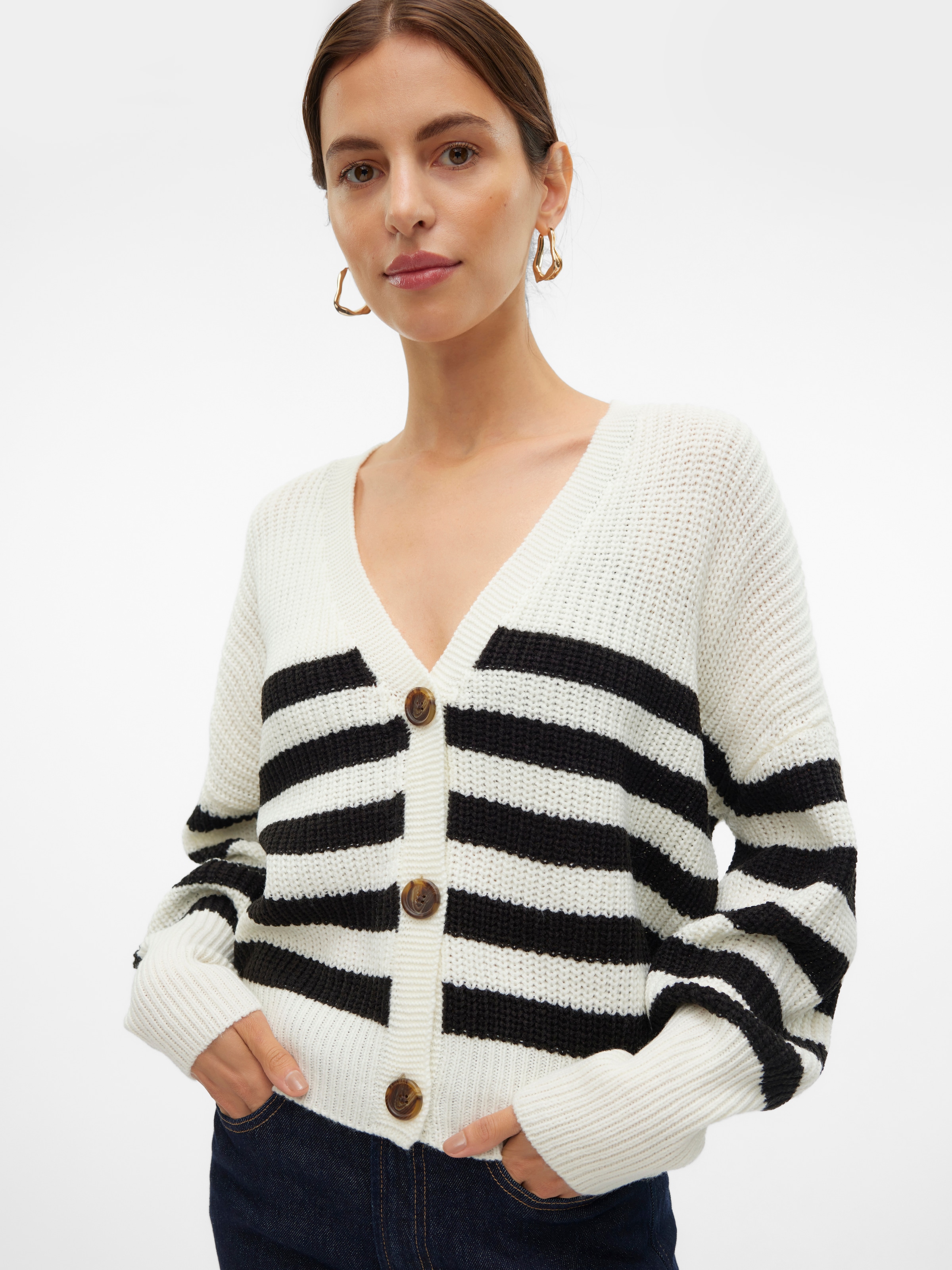 Vero Moda Strickjacke "VMLEA LS V-NECK CUFF CARDIGAN" günstig online kaufen