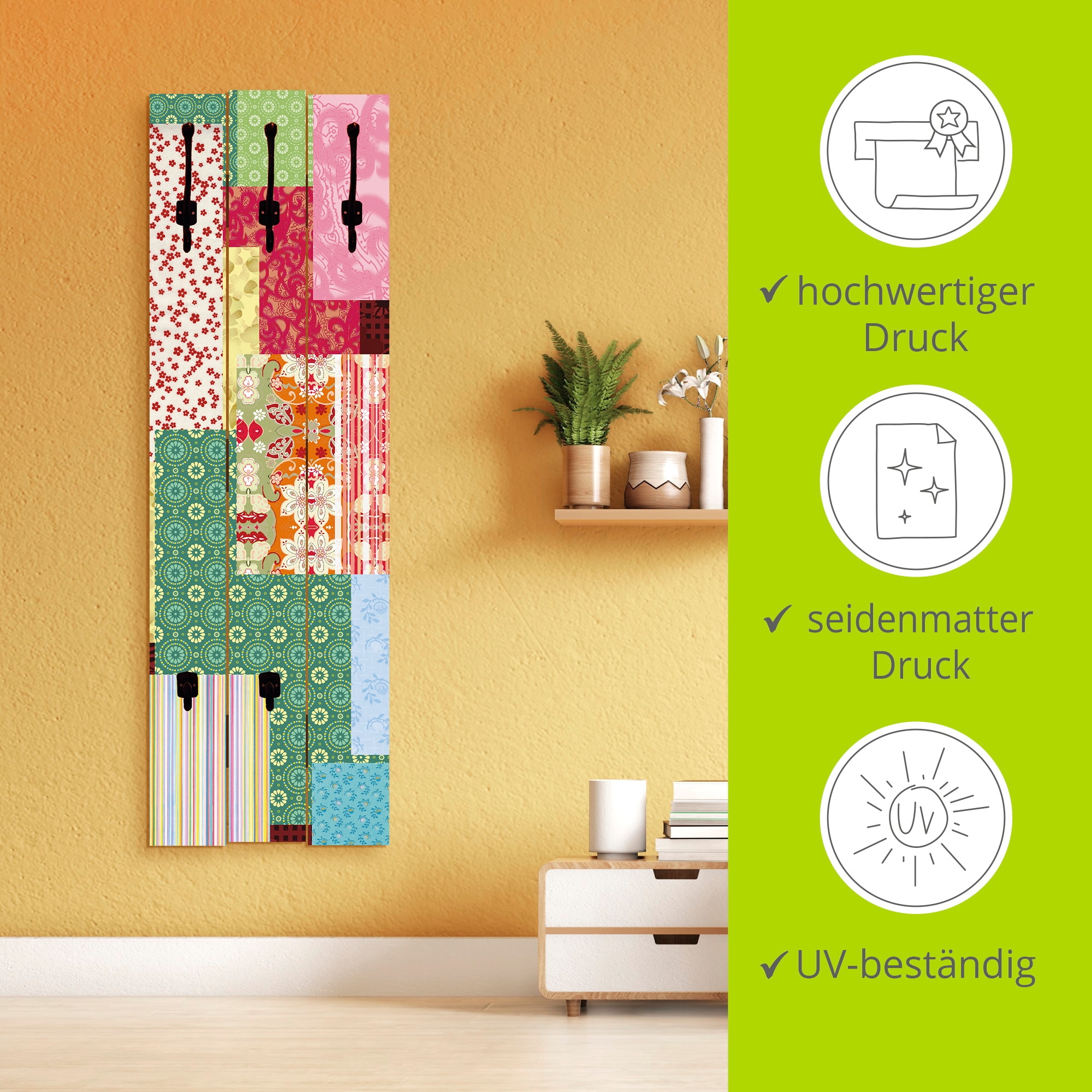 Artland Garderobenleiste »Patchwork Stil I«, teilmontiert