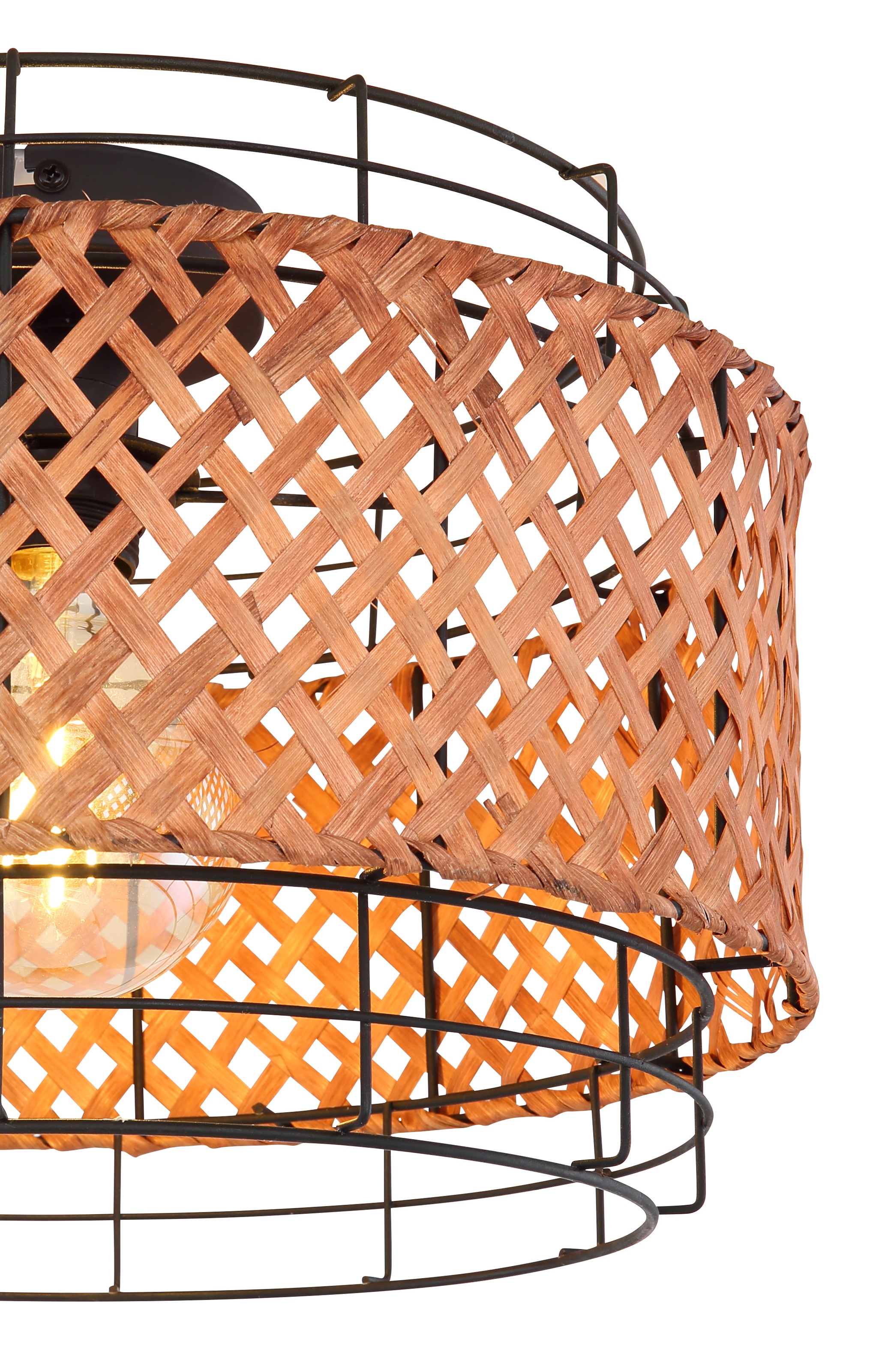 GLOBO LIGHTING Deckenleuchte »GINA«, Leuchtmittel E27 | ohne Leuchtmittel, Deckenlampe/Bambus/Geflecht/vintage/Wohnbereich