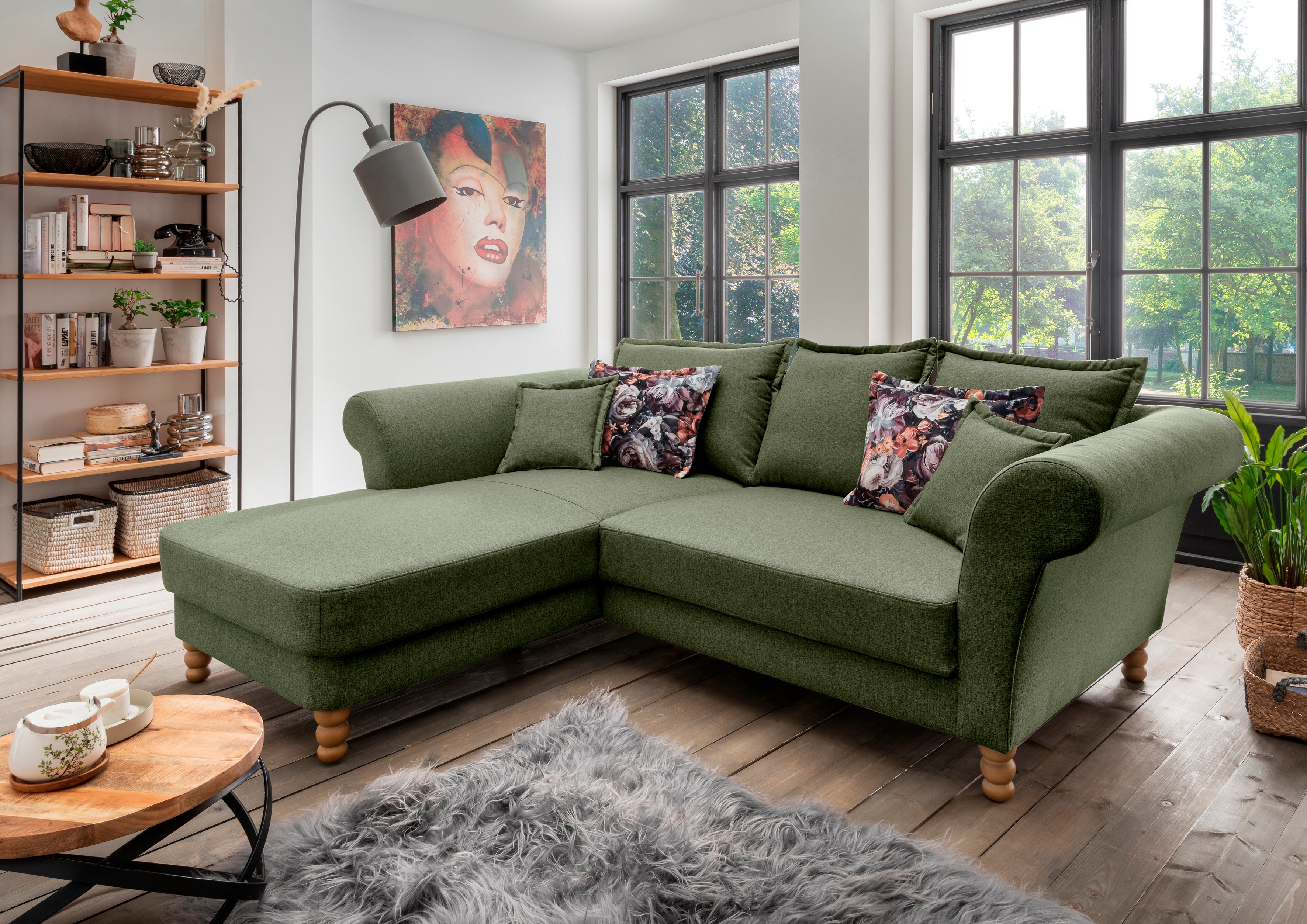 Home affaire Ecksofa "Tassilo Mega Polsterecke mit Kaltschaum im Sitz, bequem, L-Form" hoher Sitzkomfort, Breite 262cm, Komfortsitzhöhe 48cm, zeitlos elegant
