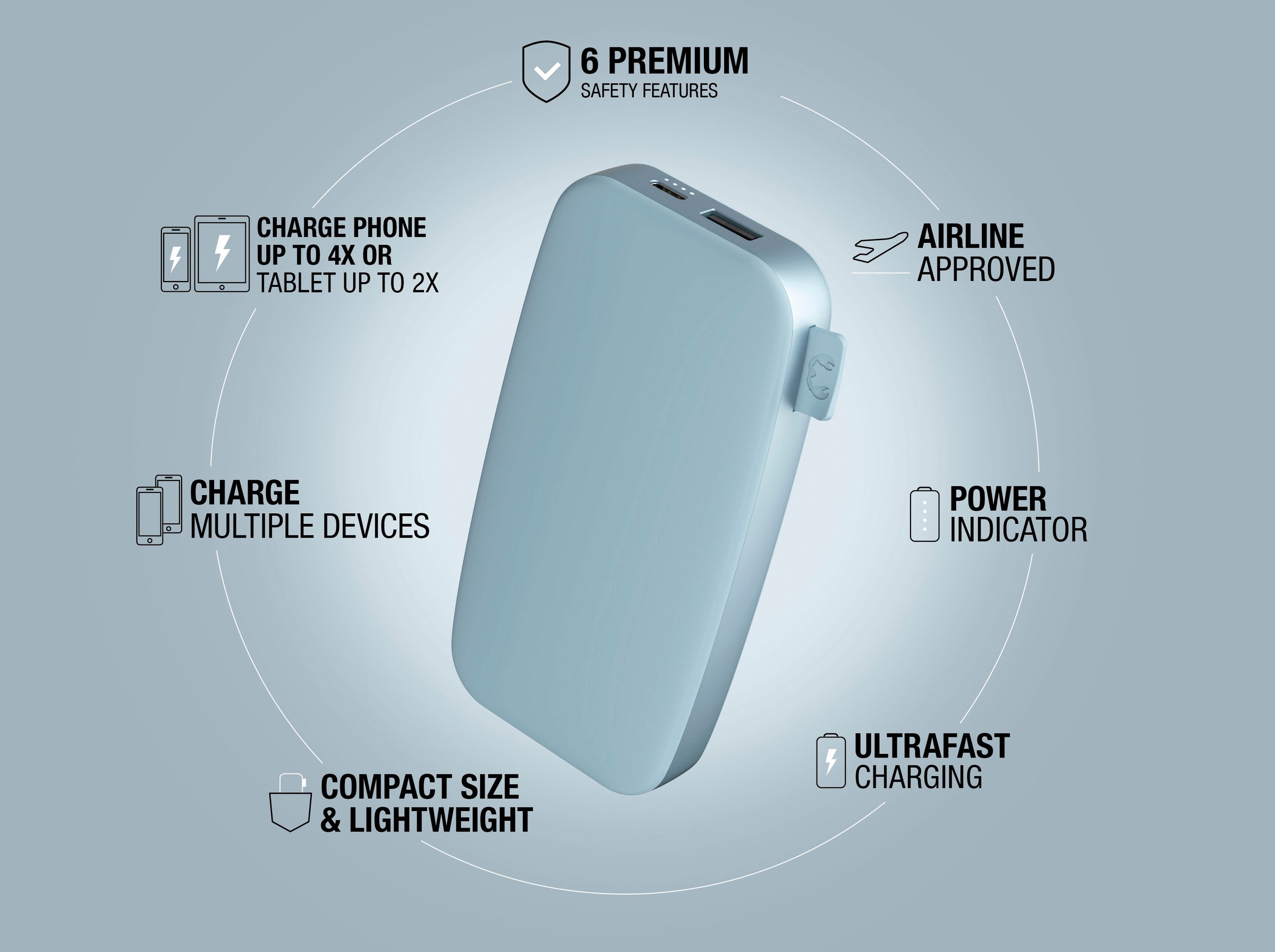 Fresh´n Rebel Powerbank »Power Pack 12000mAh mit USB-C, Ultra Fast Charge & 20W PD«
