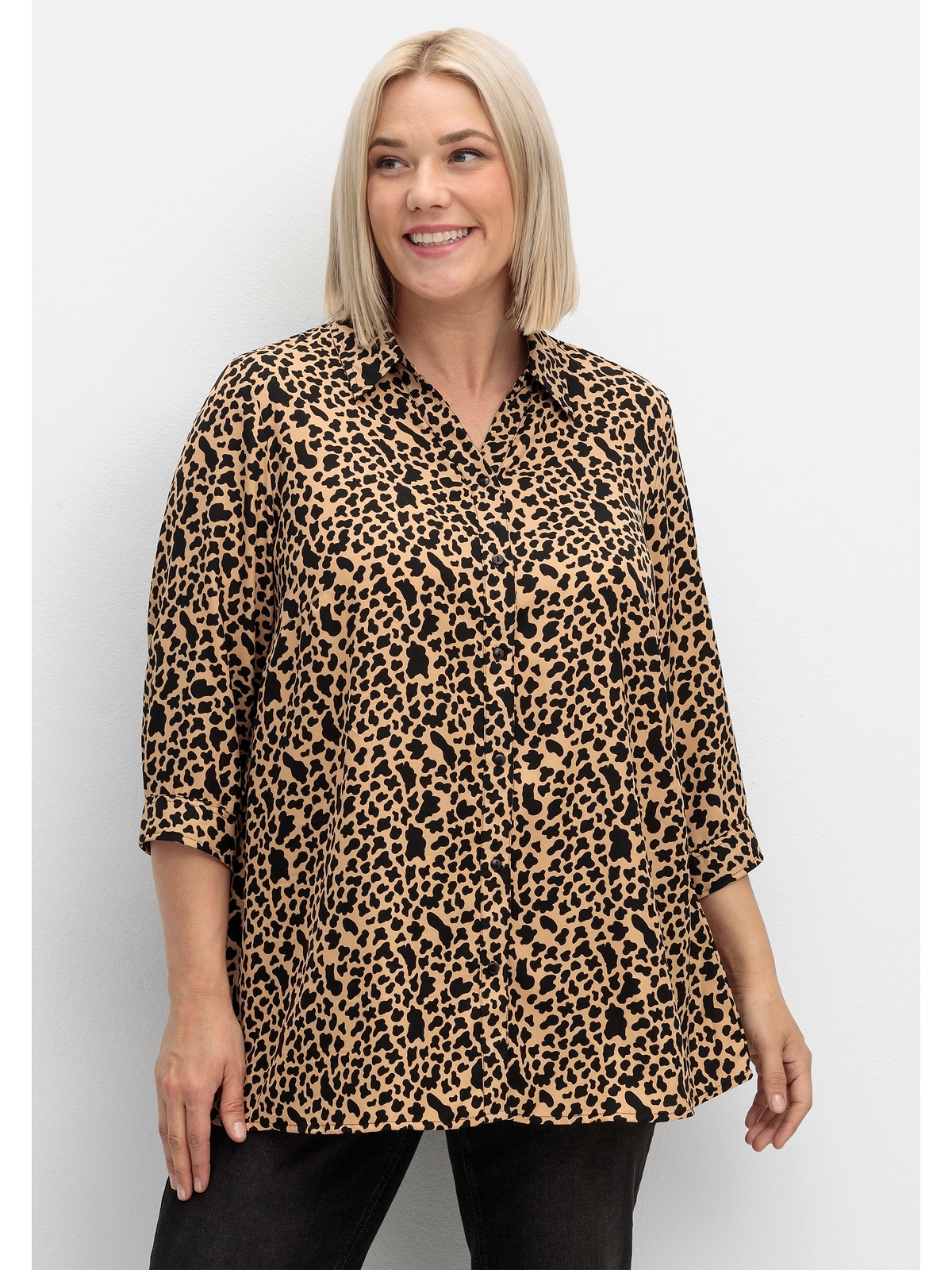 Sheego Druckbluse "Große Größen", mit Animalprint, in leichter A-Linie