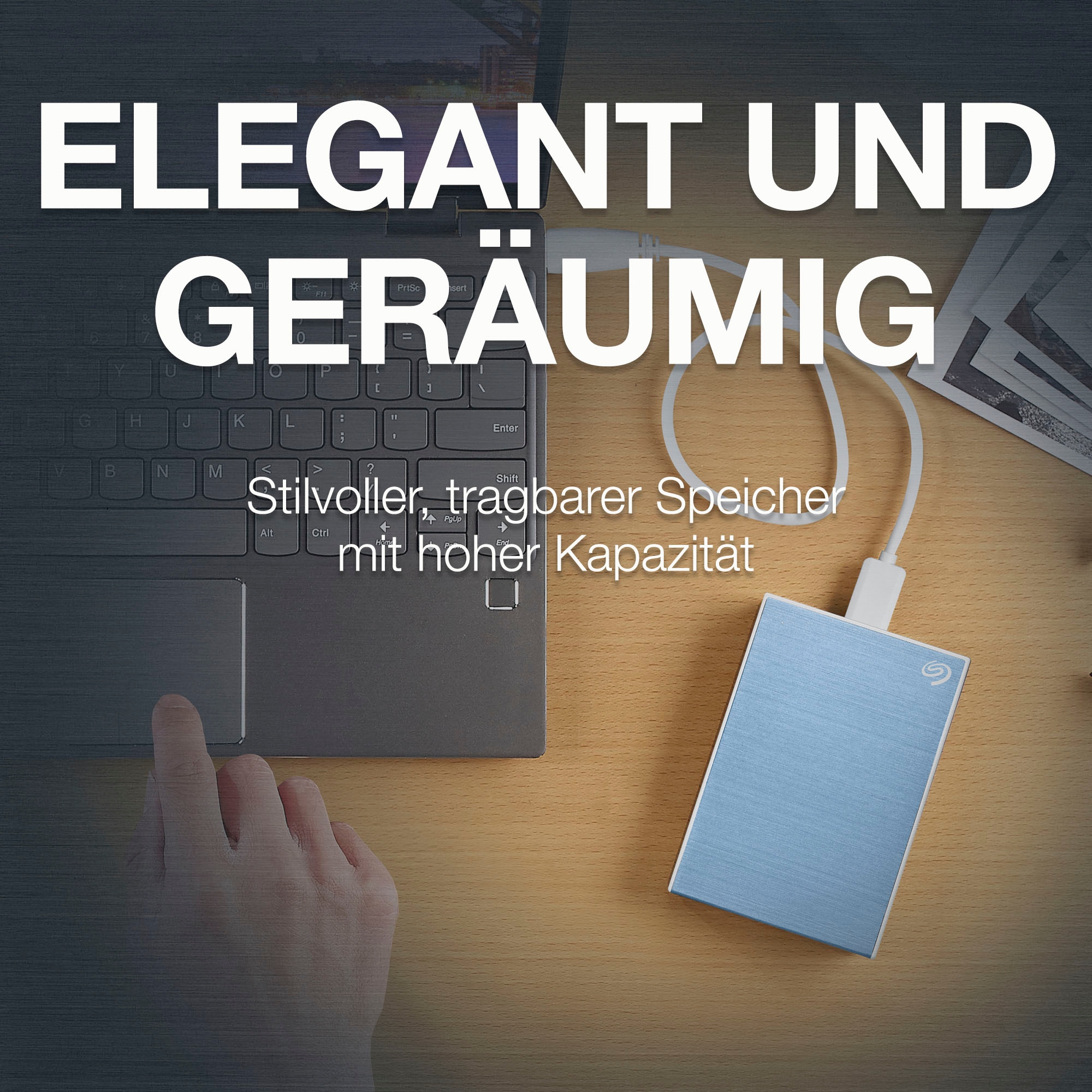 Seagate externe HDD-Festplatte »One Touch Portable Drive 5TB - Light Blue«, 2,5 Zoll, Inklusive 2 Jahre Rescue Data Recovery Services