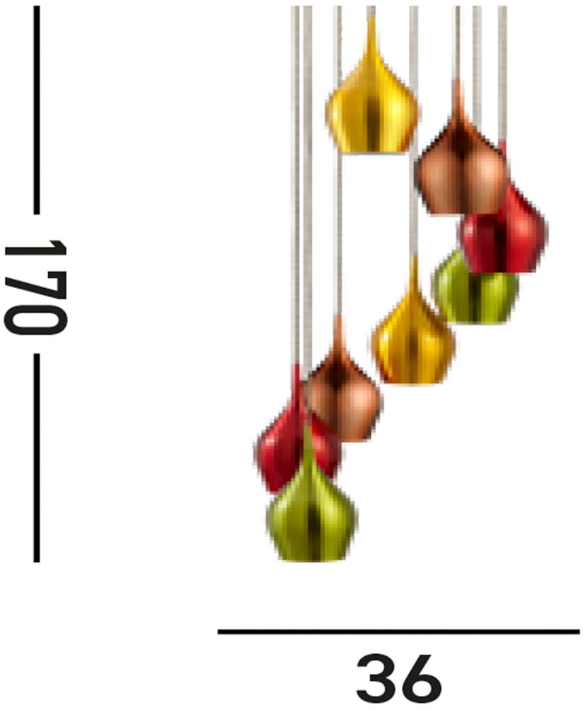 Searchlight Hängeleuchte »Hängeleuchte Vibrant, 8-flammig« E14 1 Stk. Metallic-Glanzeffekt