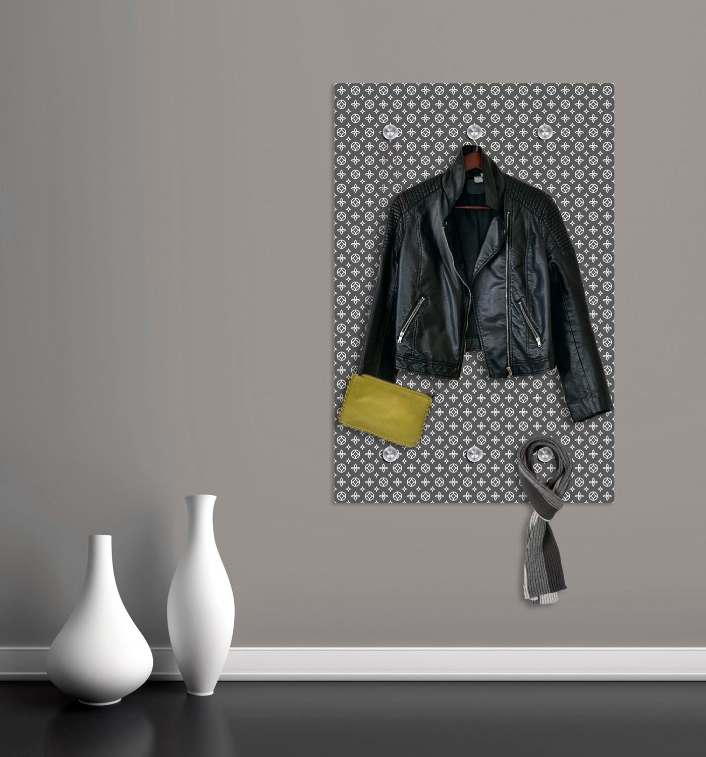 queence Garderobenleiste "Muster" mit 6 Haken, 80 x 120 cm günstig online kaufen