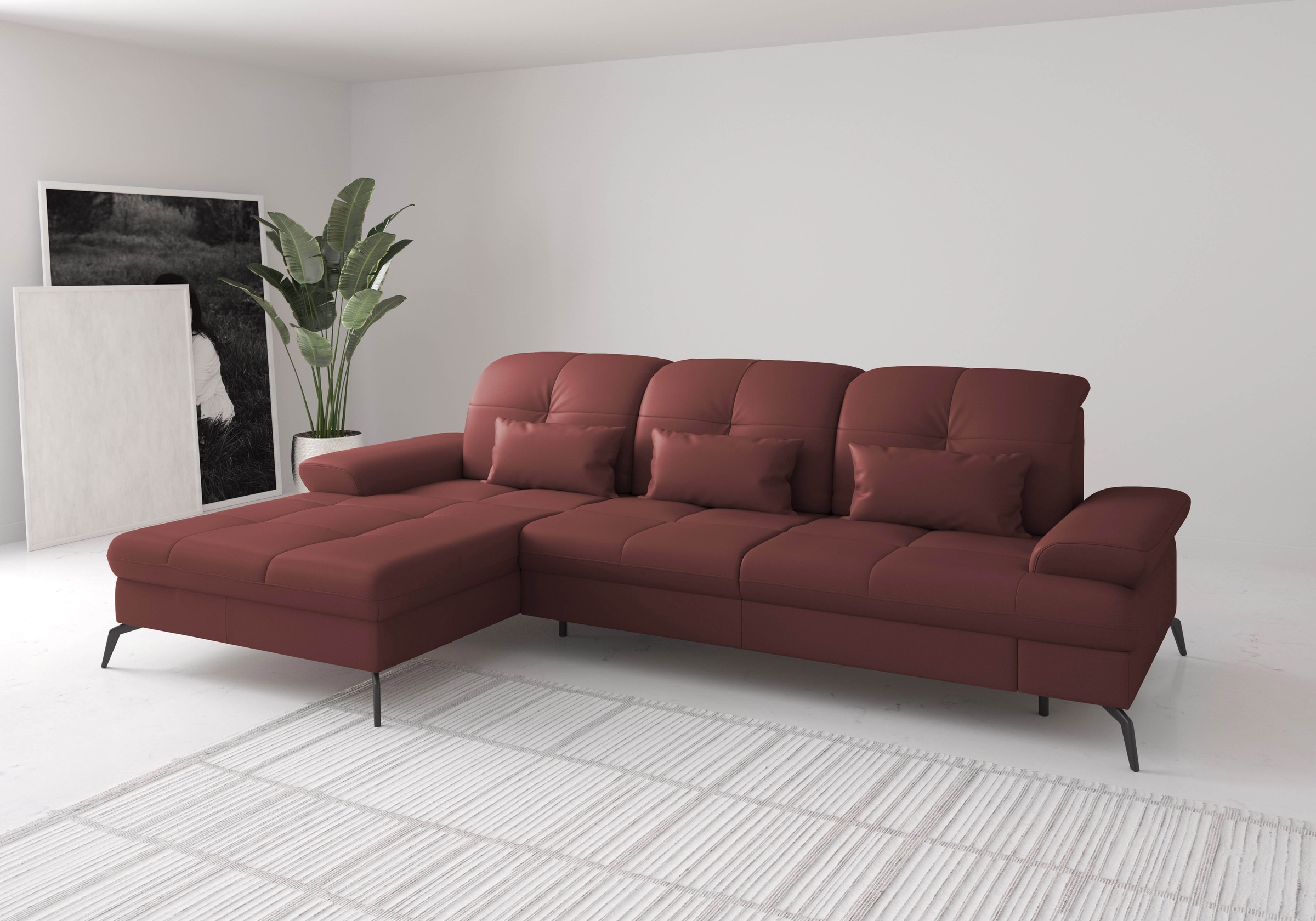 sit&more Ecksofa "Amica, L-Form, inkl. Sitztiefenverstellung & Armteilverstellung" wahlweise mit Schlaffunktion, Bettkasten und Kopfteilverstellung