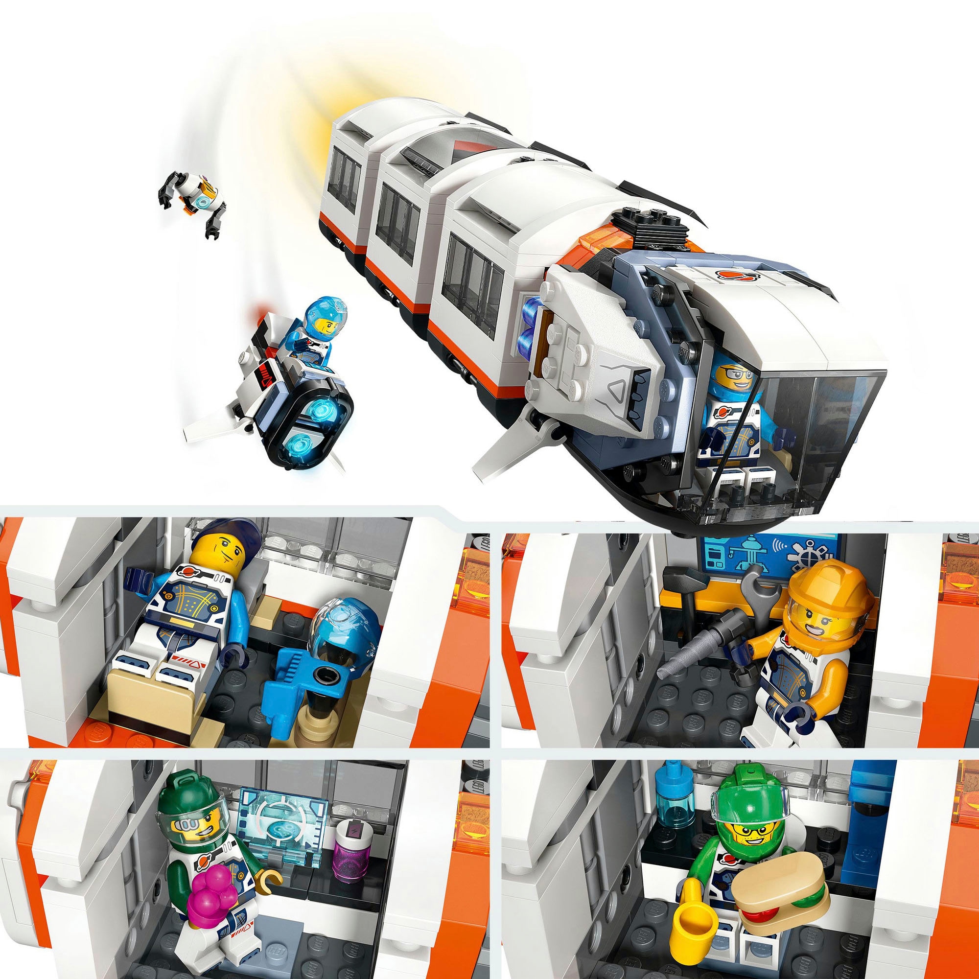 LEGO® Konstruktionsspielsteine »Modulare Raumstation (60433), LEGO City«, (1097 St.), Made in Europe