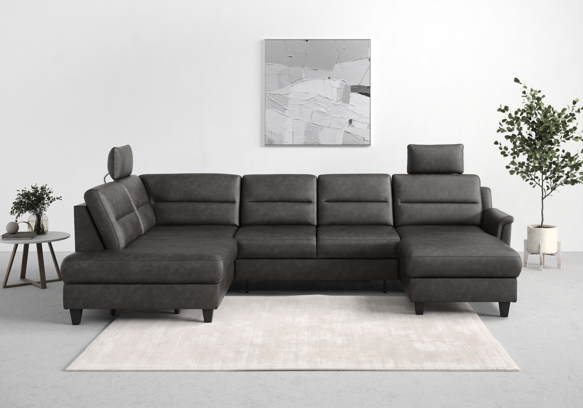 sit&more Wohnlandschaft "Farö U-Form" inklusive Federkern, wahlweise mit Schlaffunktion und Bettkasten