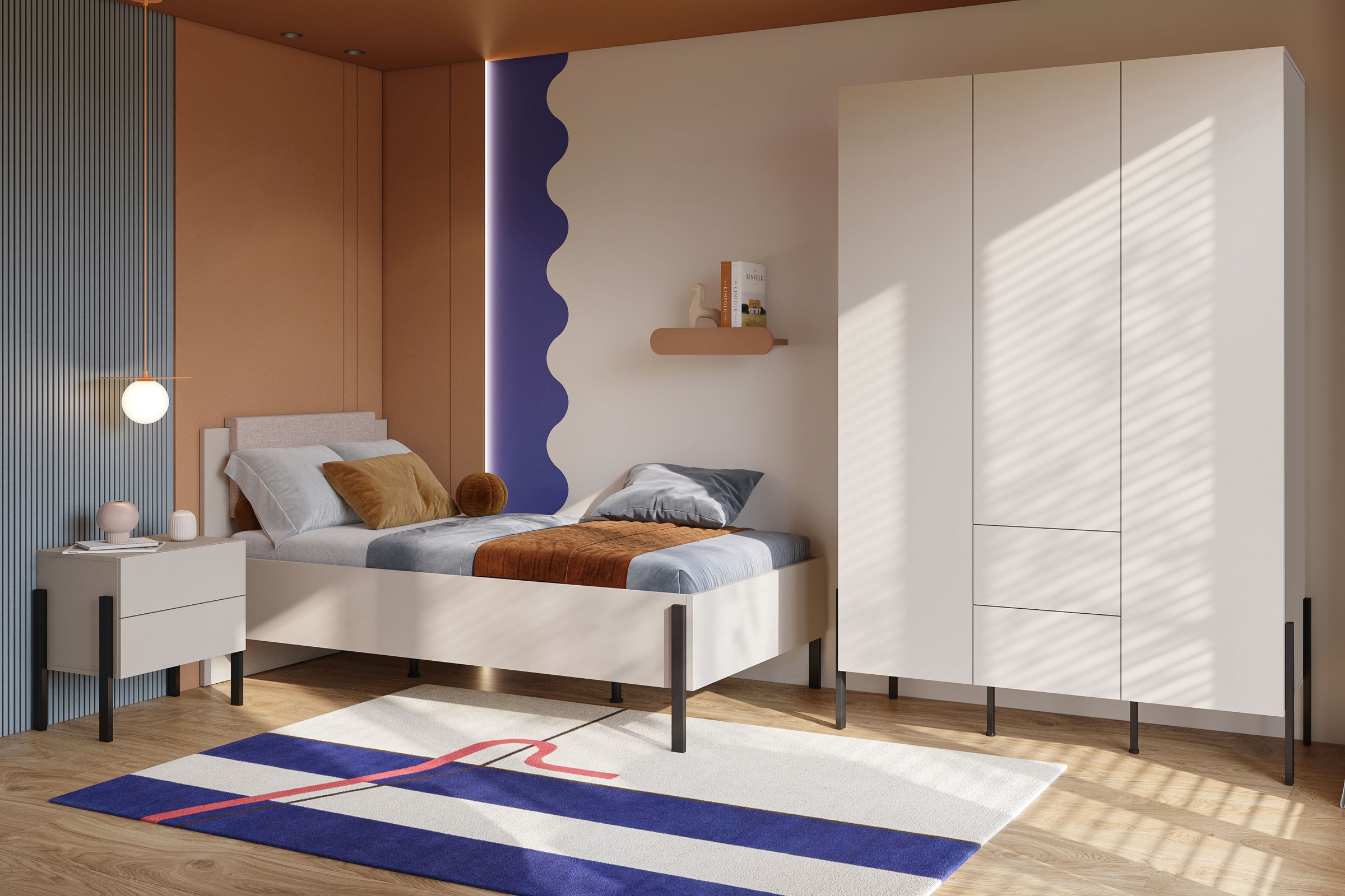 OTTO home Bett »Jukon, mit gepolstertem Kopfteil, Füße aus Metall, modernes Design« 3 Breiten:100cm, 160cm und 180cm,  in drei Größen, perfekt auch  als Jugendbett